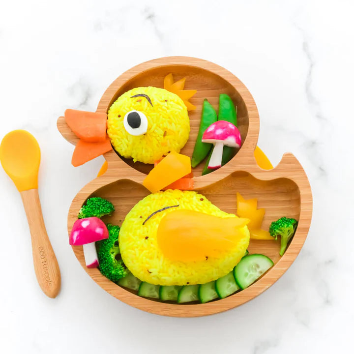Eco Rascals Organic Bamboo Plate Duck - Yellow DISPLAY CLEARANCE