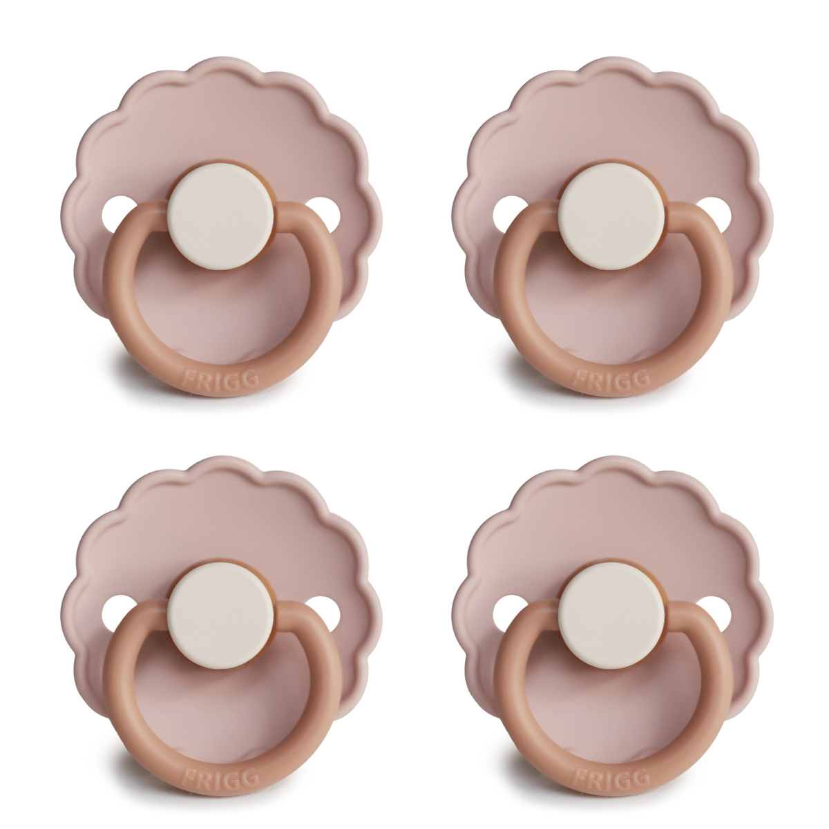 FRIGG Daisy Pacifier 4 Pack Latex 6-18 months Biscuit