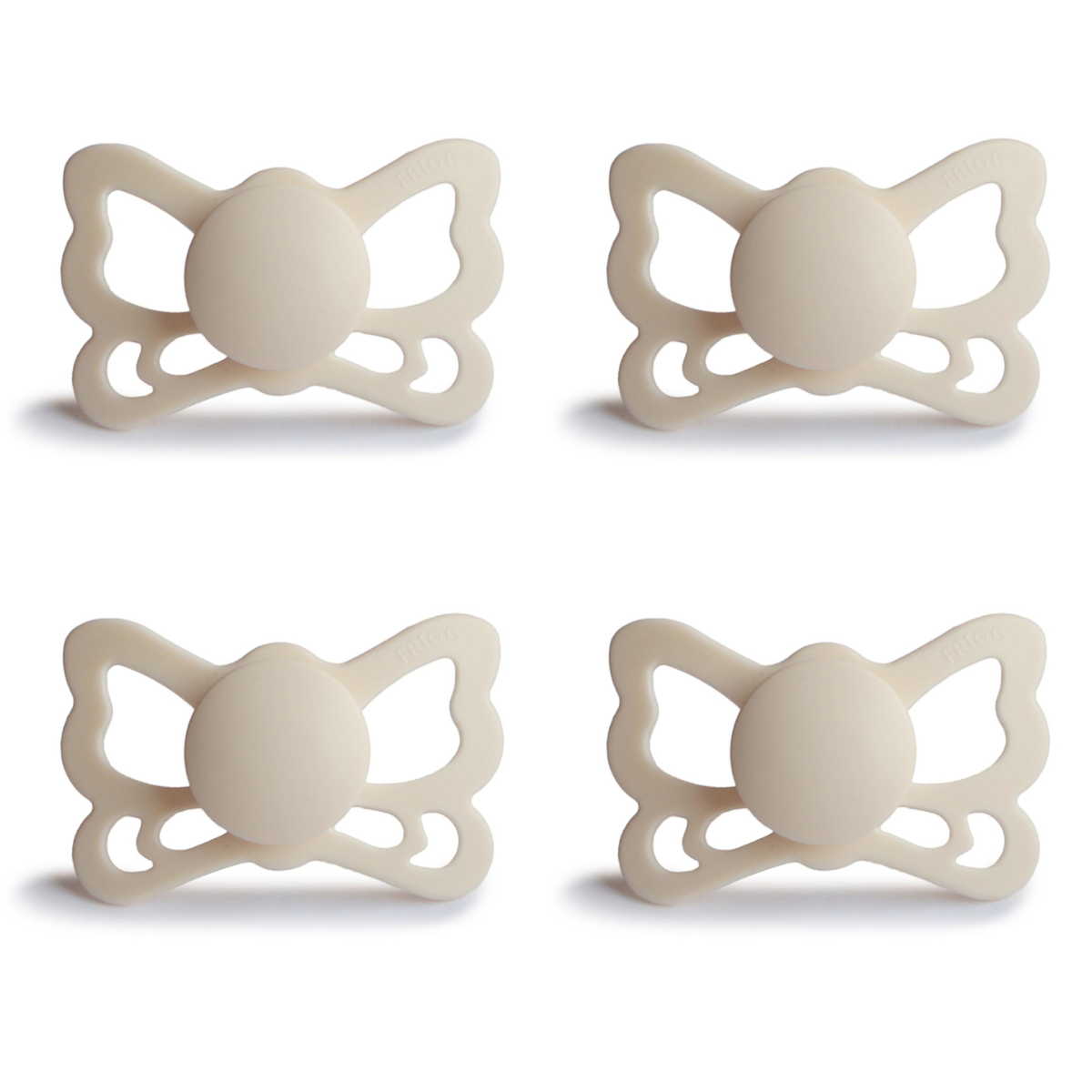 FRIGG Butterfly Pacifier 4 Pack Silicone 6-18months Cream