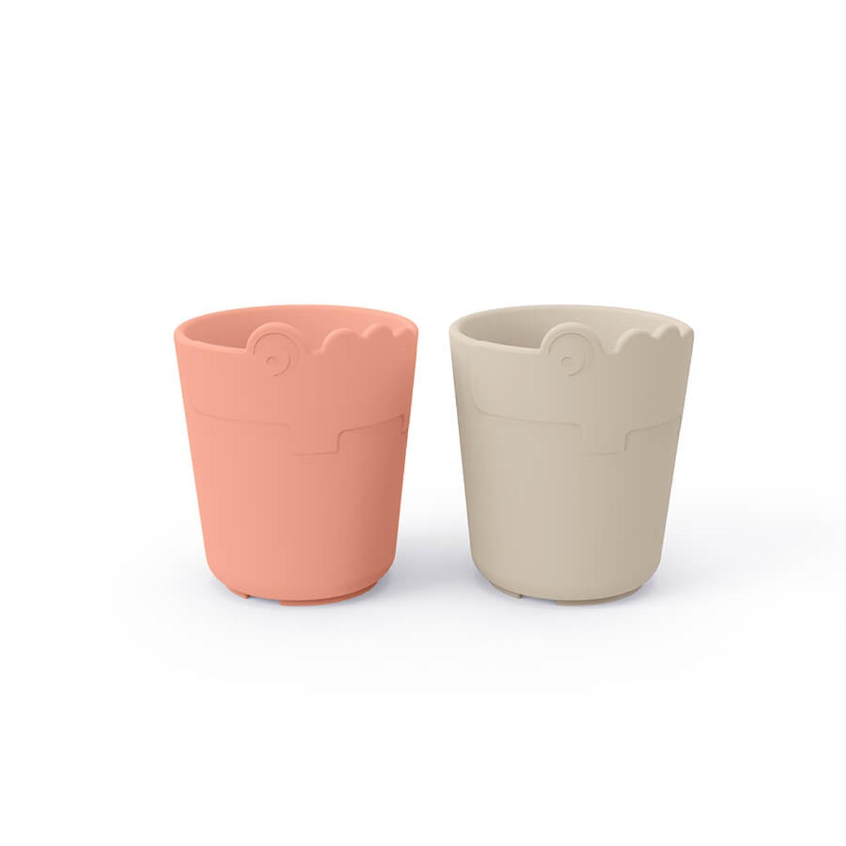 Kiddish 2 Cup Set Croco Sand/Coral - EX DISPLAY