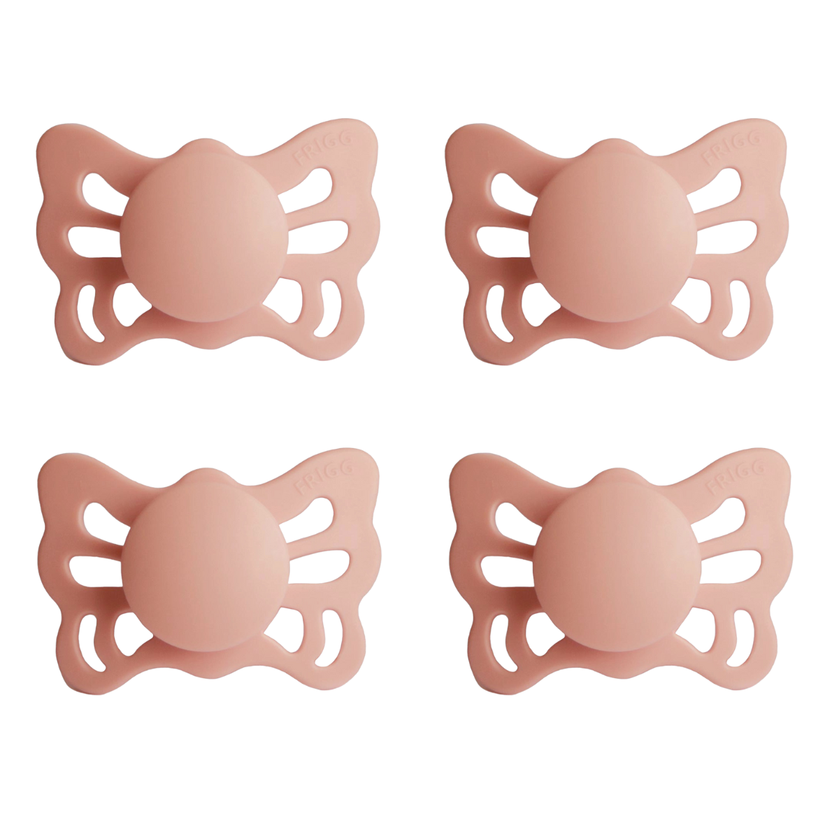 FRIGG Butterfly Pacifier 4 Pack Silicone 0-6months Peach