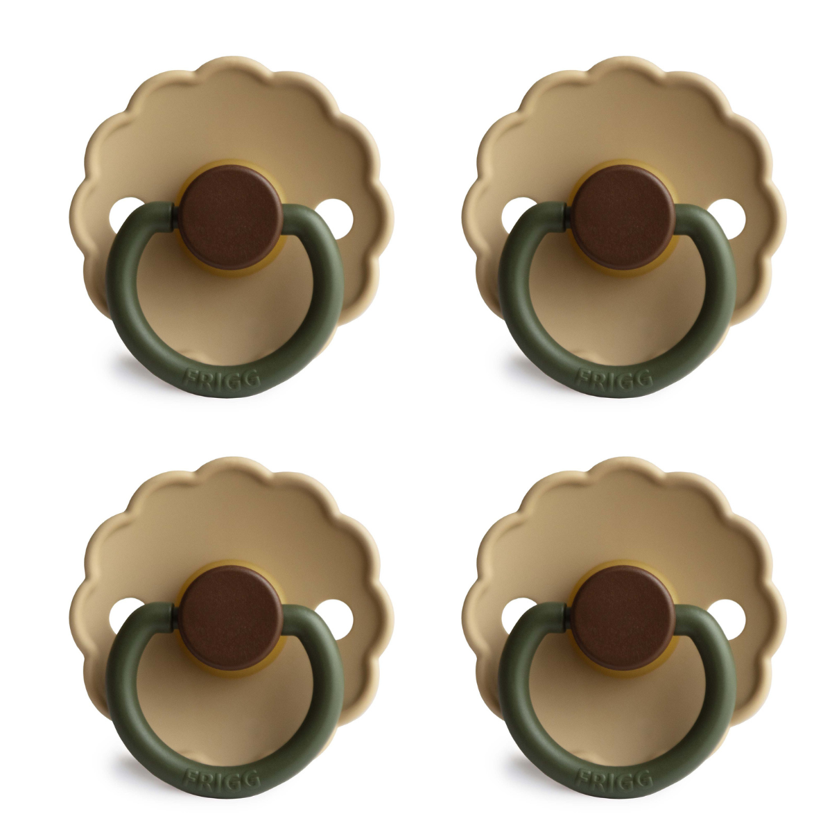 FRIGG Daisy Pacifier 4 Pack Latex 0-6 months Acorn