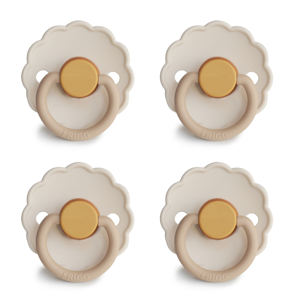 FRIGG Daisy Pacifier 4 Pack Latex 6-18 months Chamomille