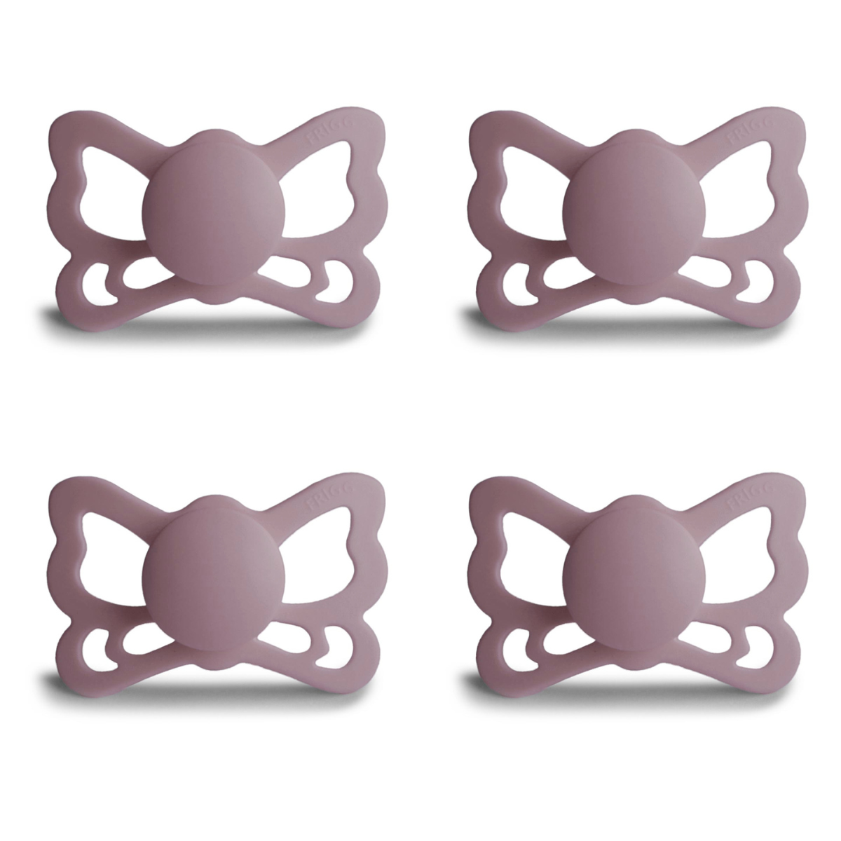 FRIGG Butterfly Pacifier 4 Pack Silicone 6-18months Mauve