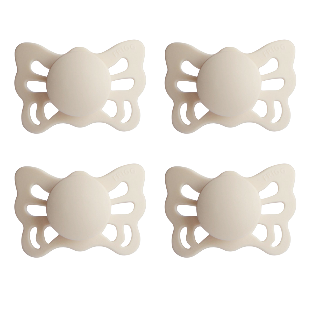 FRIGG Butterfly Pacifier 4 Pack Silicone 0-6months Cream