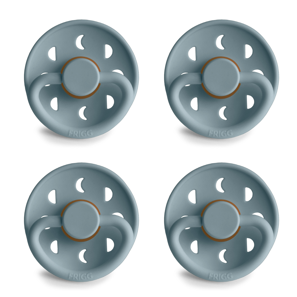 FRIGG Moon Pacifier 4 Pack Latex 6-18 months Stone Blue