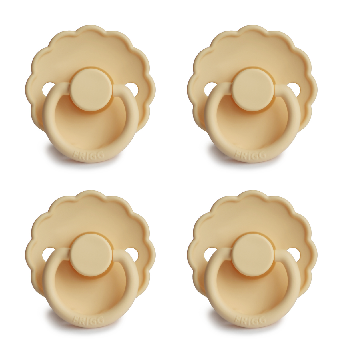 FRIGG Daisy Pacifier 4 Pack Latex 6-18 months Daffodil