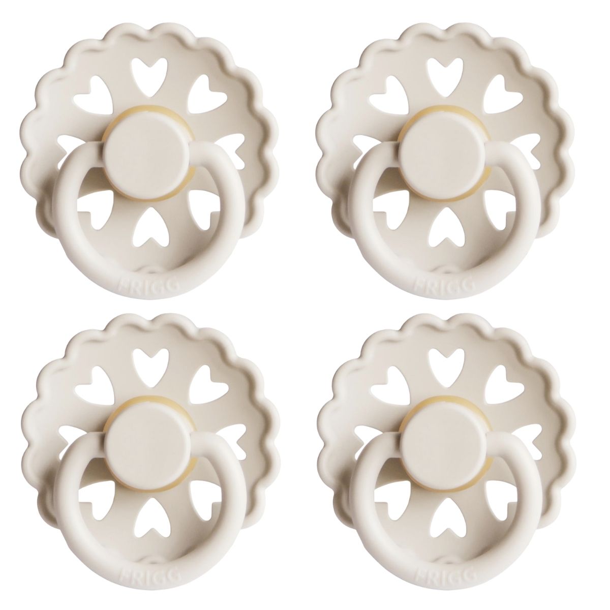 FRIGG Fairytale Pacifier 4 Pack Latex 0-6 months Cream