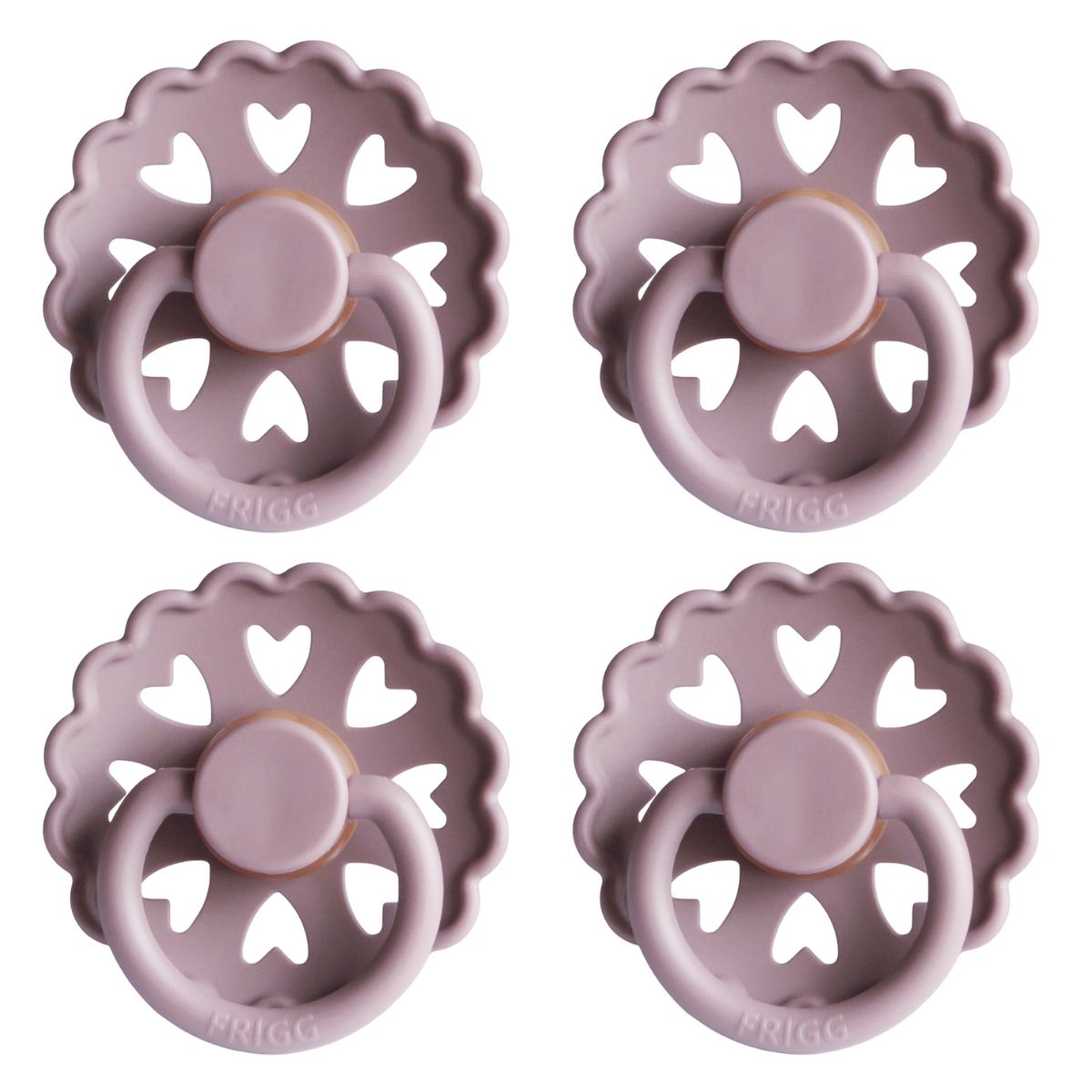 FRIGG Fairytale Pacifier 4 Pack Latex 6-18 months Twilight Mauve