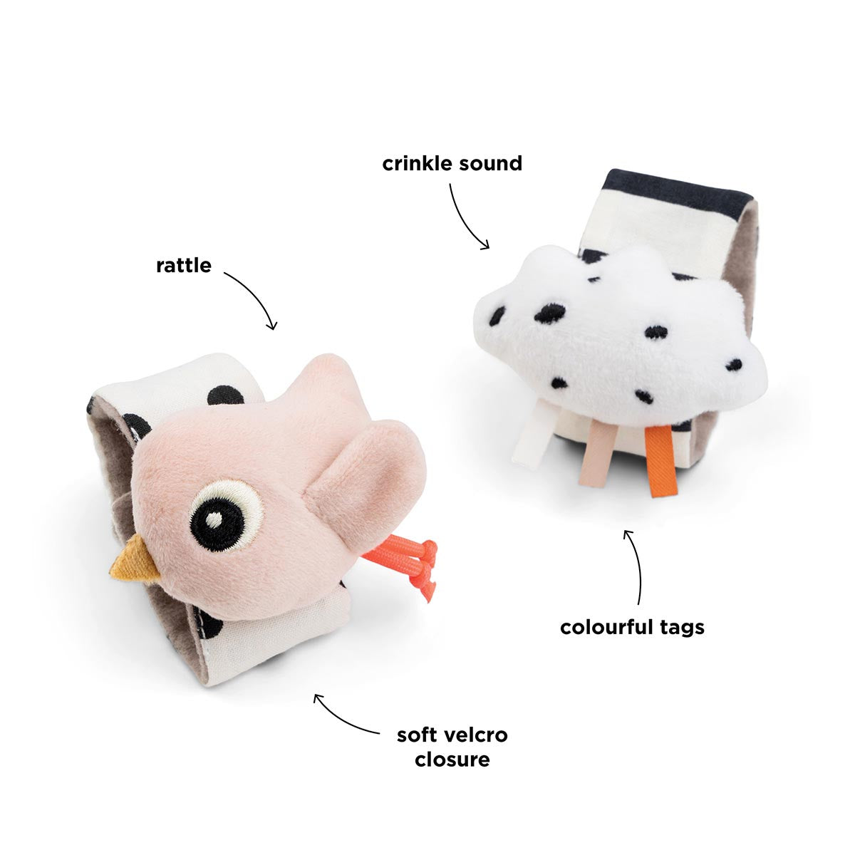 Done by Deer Wrist Rattle 2 Piece Set - EX DISPLAY