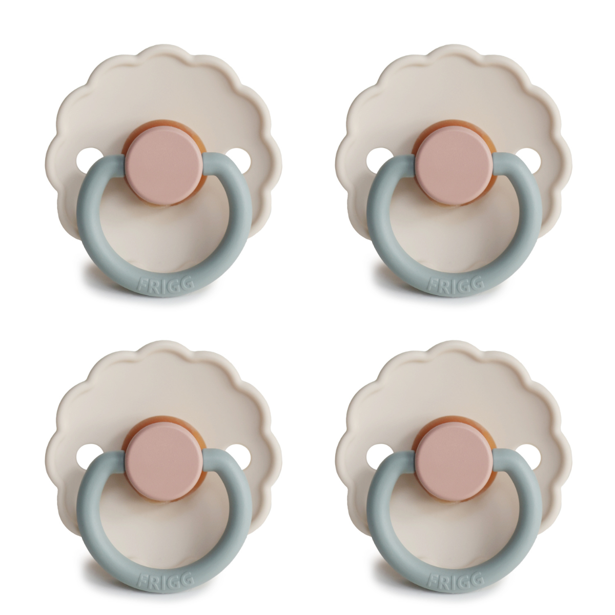 FRIGG Daisy Pacifier 4 Pack Latex 0-6 months Cotton Candy