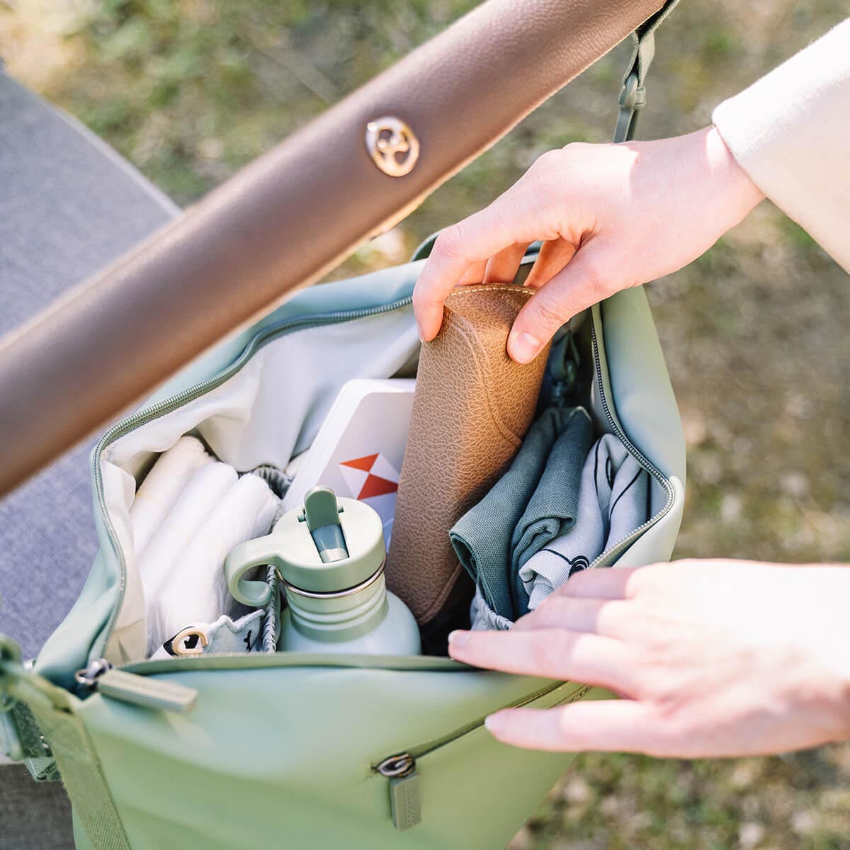 Done by Deer Stroller Bag Green