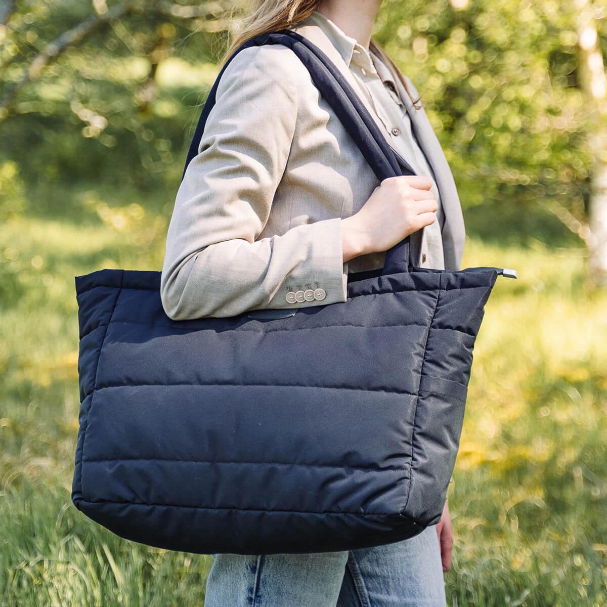 Done by Deer Qulited Changing Tote Black