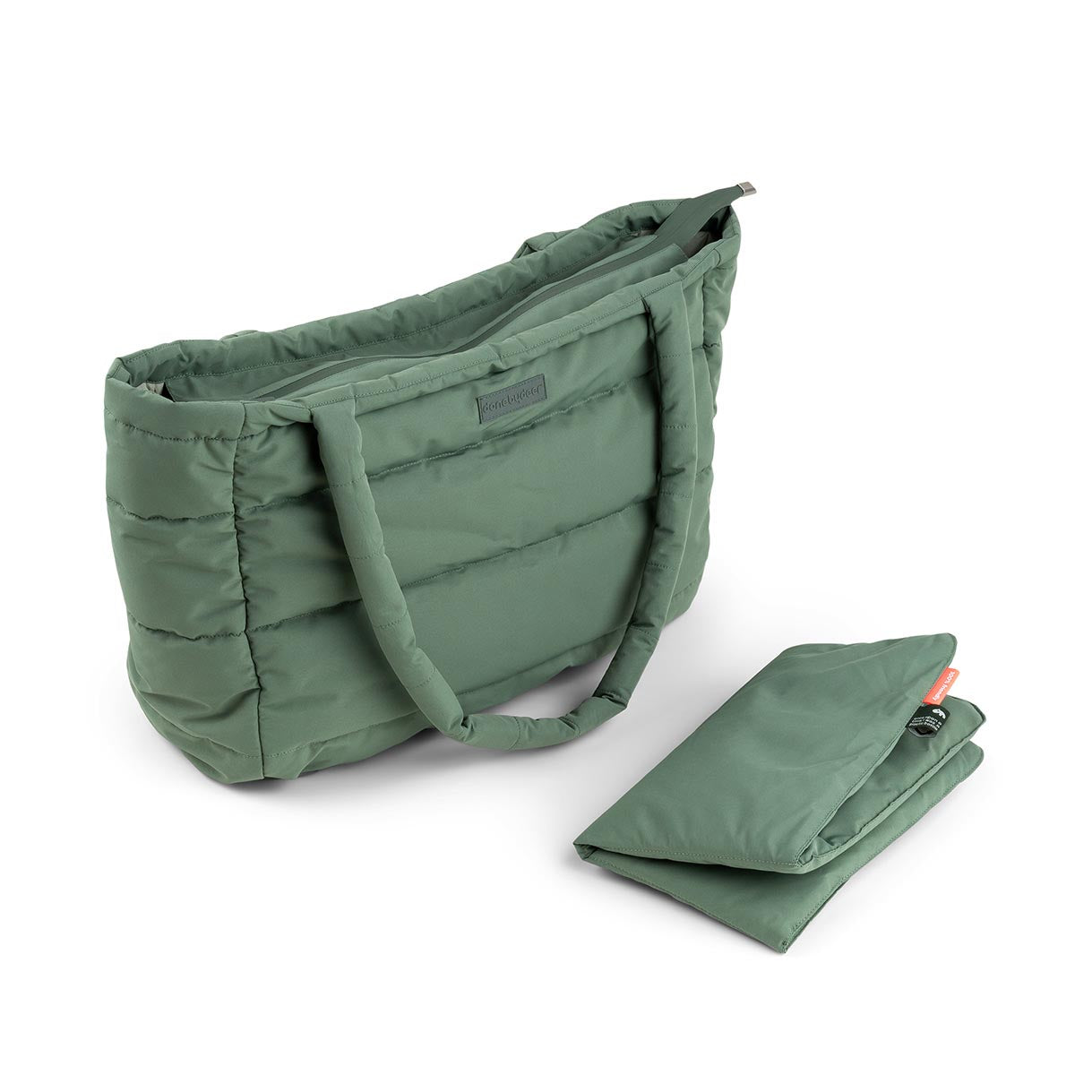 Done by Deer Qulited Changing Tote Green