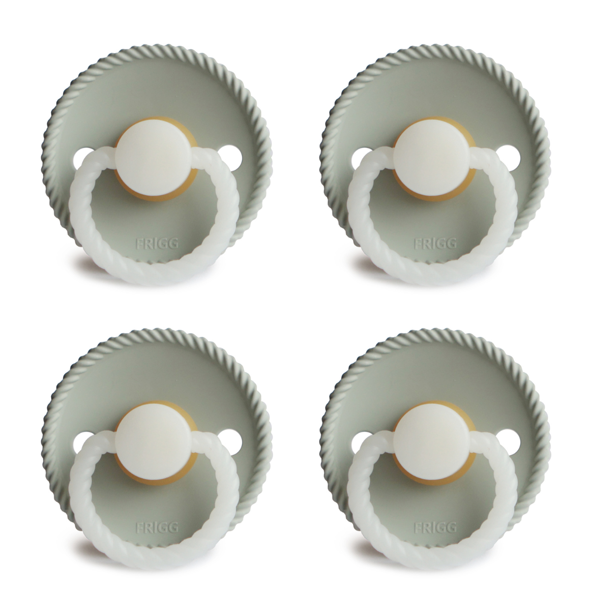 FRIGG Rope Night Pacifier 4 Pack Latex 6-18 months Sage