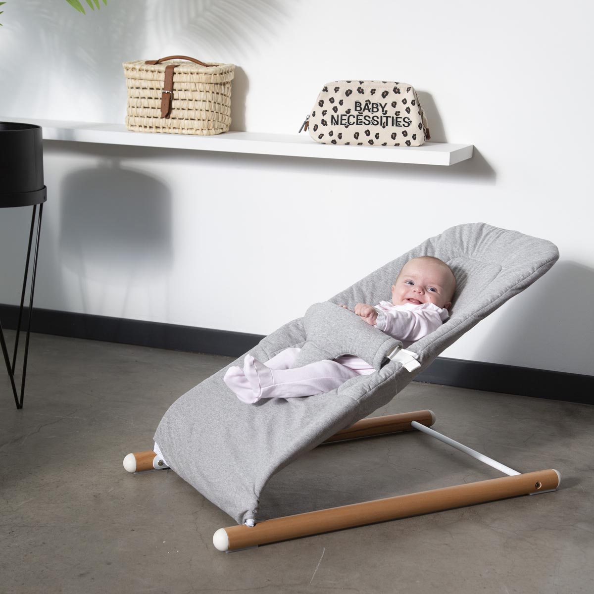 Childhome Evolux Bouncer - Natural & Jersey Grey