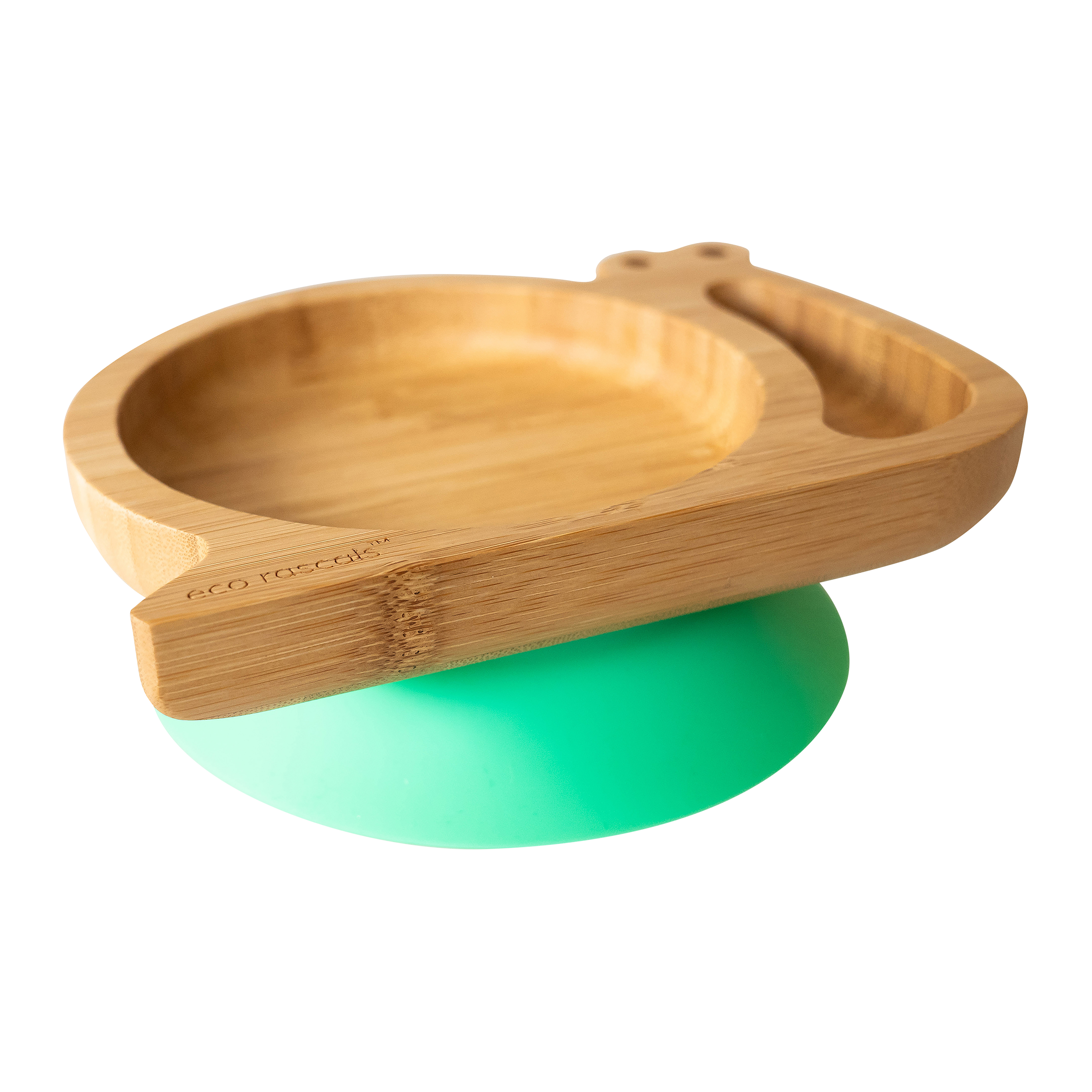 Eco Rascals Organic Bamboo Plate Snail - Green DISPLAY CLEARANCE