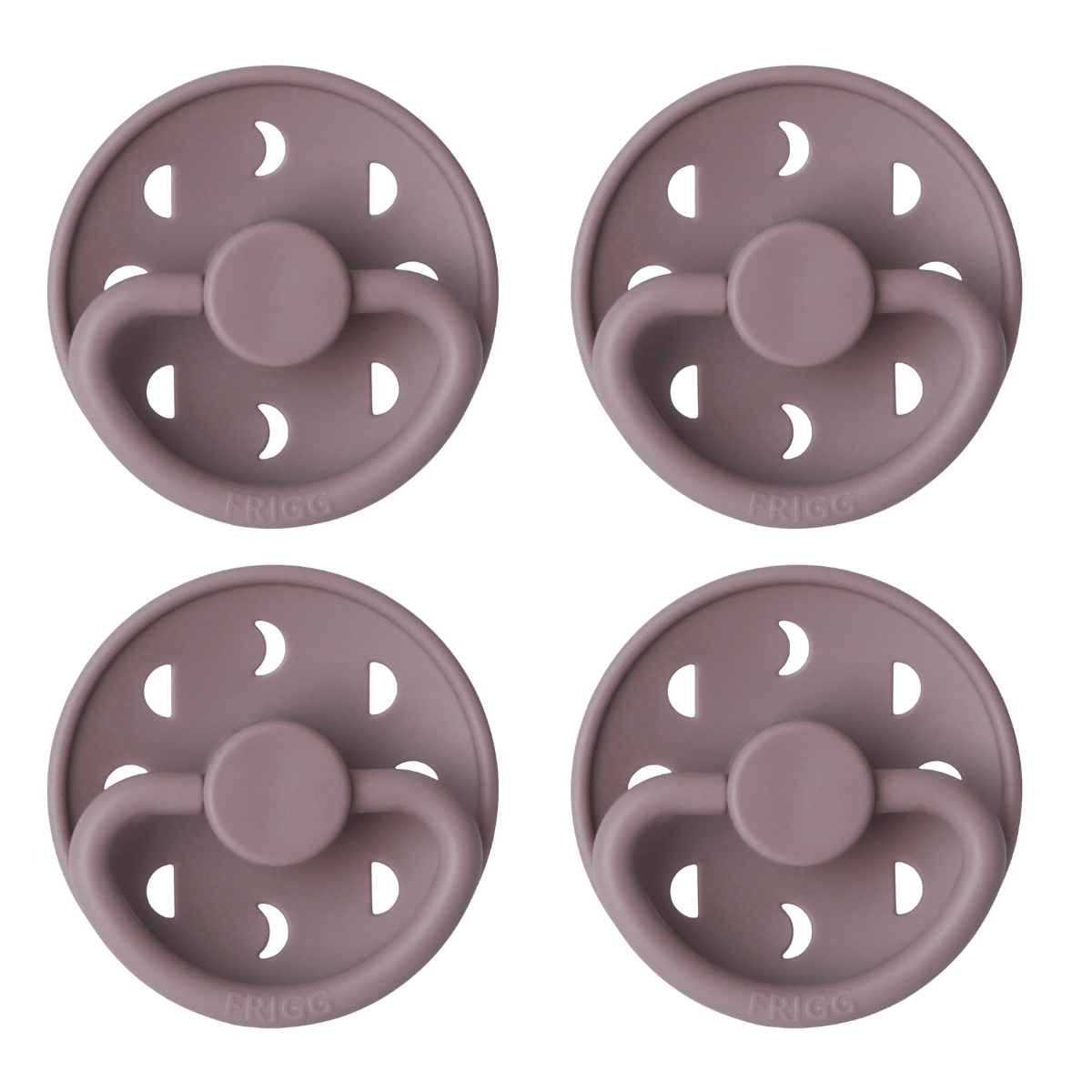 FRIGG Moon Pacifier 4 Pack Latex 0-6 months Twilight Mauve