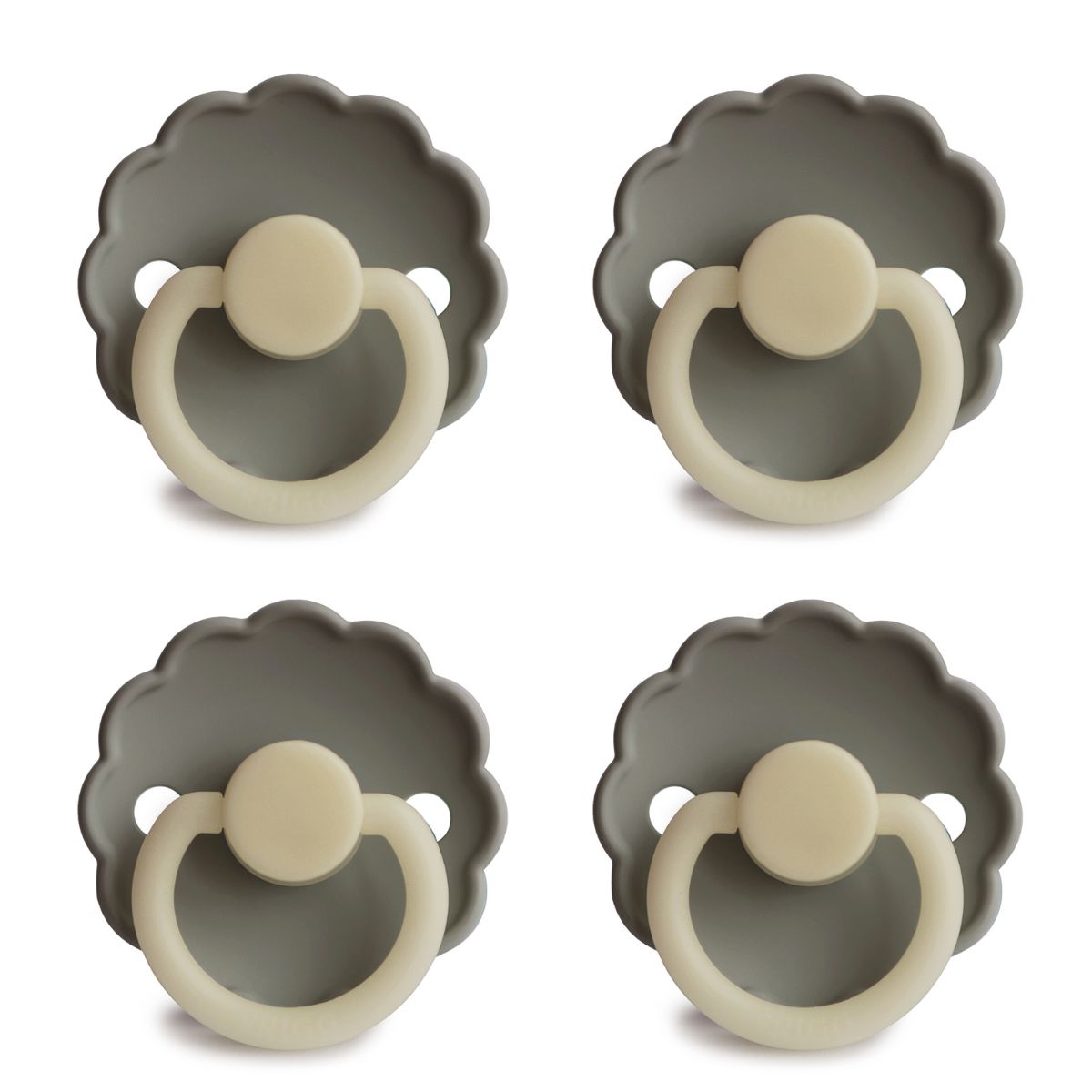 FRIGG Daisy Pacifier 4 Pack Silicone 0-6months Portobello Night
