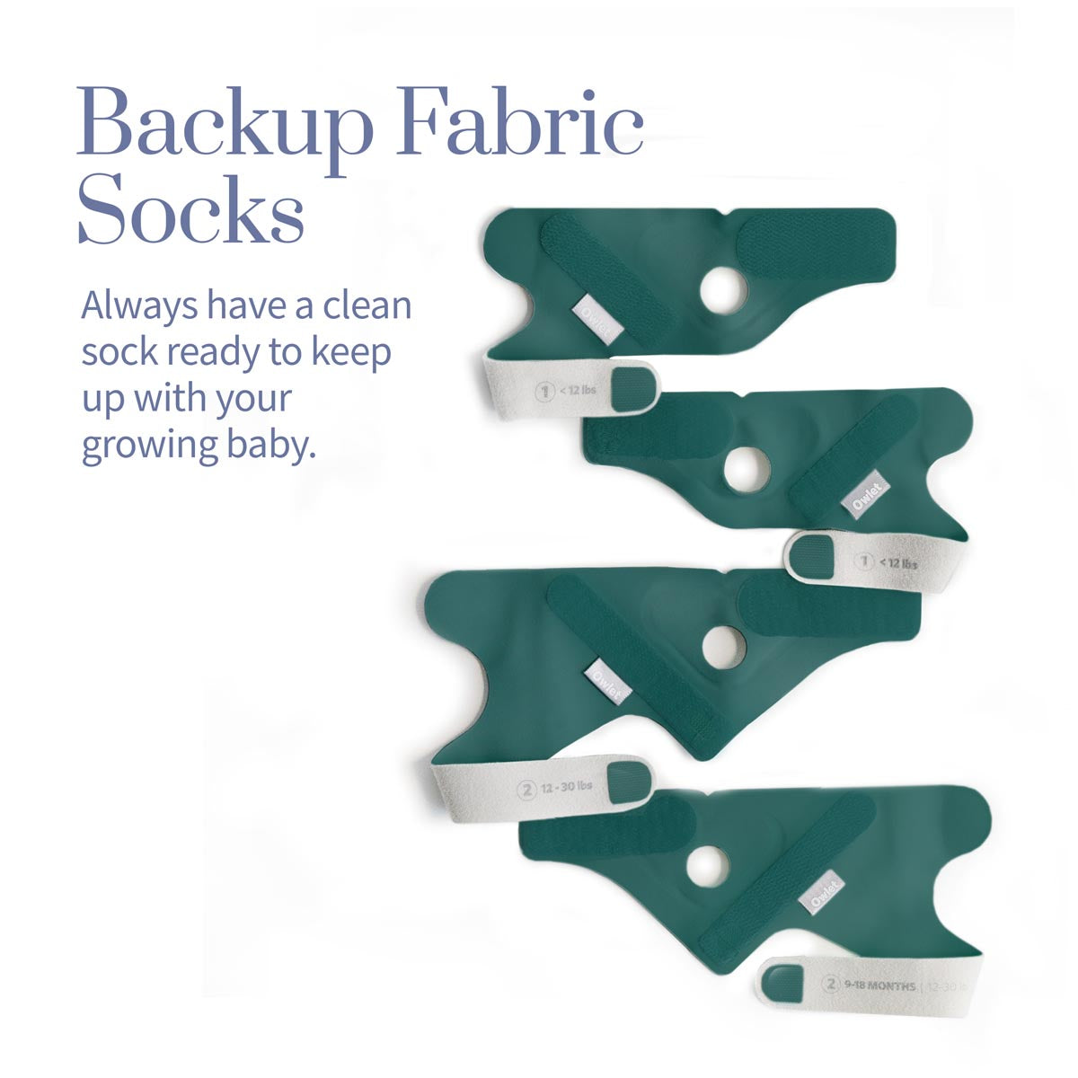 Owlet Smart Sock 3 Fabric Sock Set - Deep Sea Green