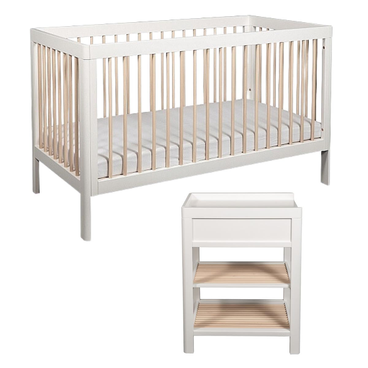 Cot and changing table on sale