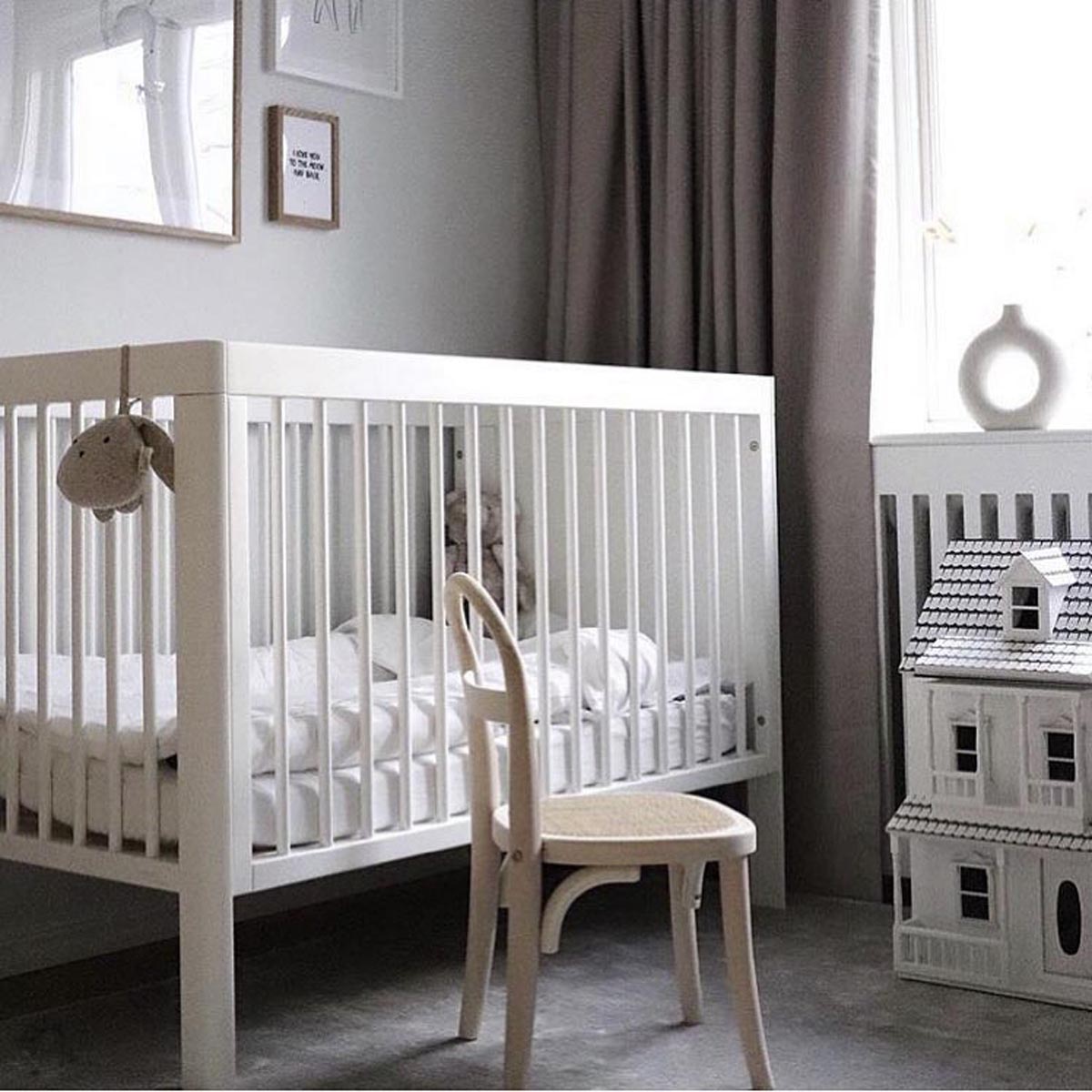 Troll Cot Lukas Bundle - Cot, Mattress, Mattress Protector and Cot Sheets Grey