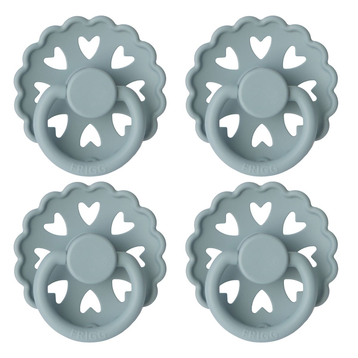 FRIGG Fairytale Pacifier 4 Pack Silicone 6-18 months Stone Blue