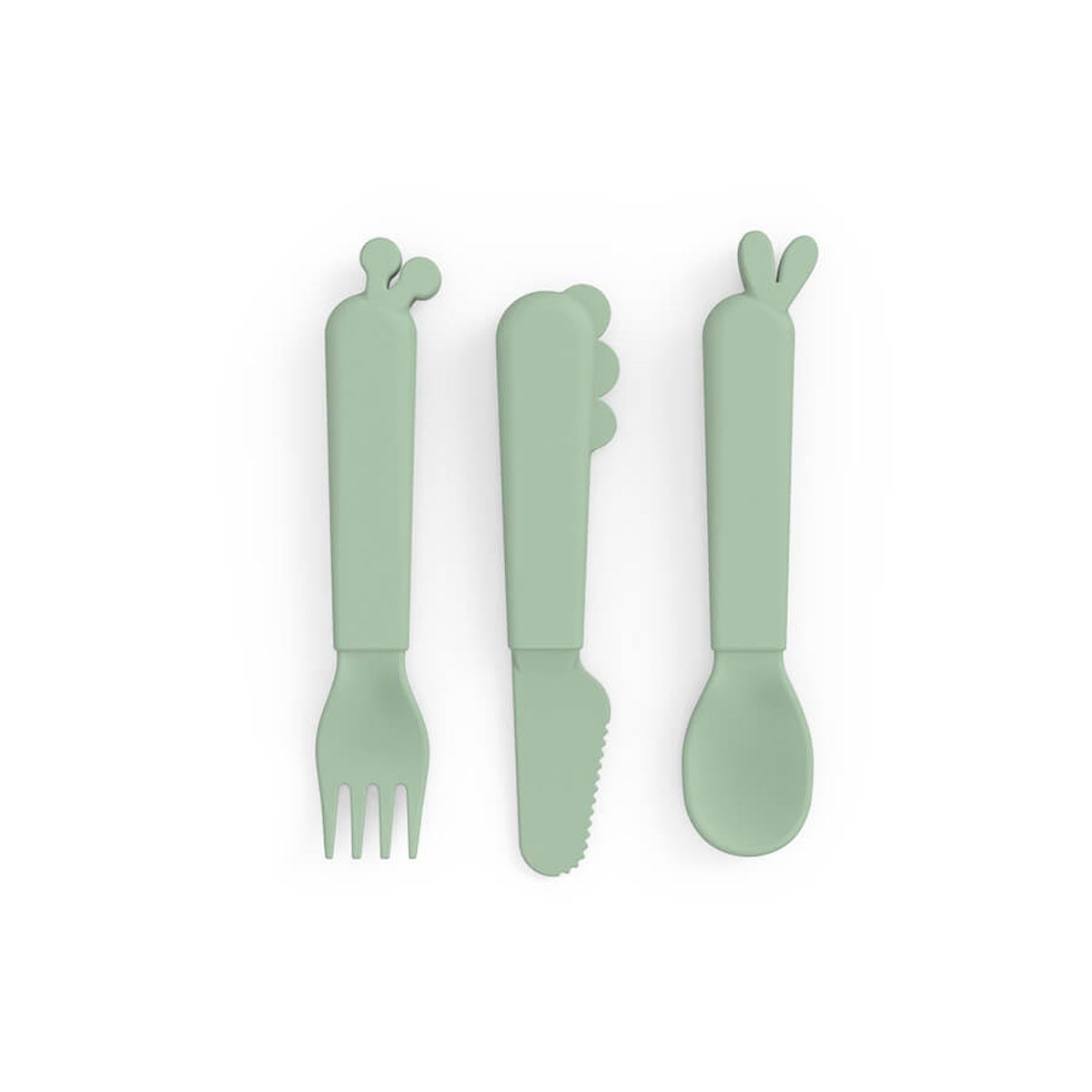 Kiddish Cutlery Set - Deer Friends Green - EX DISPLAY