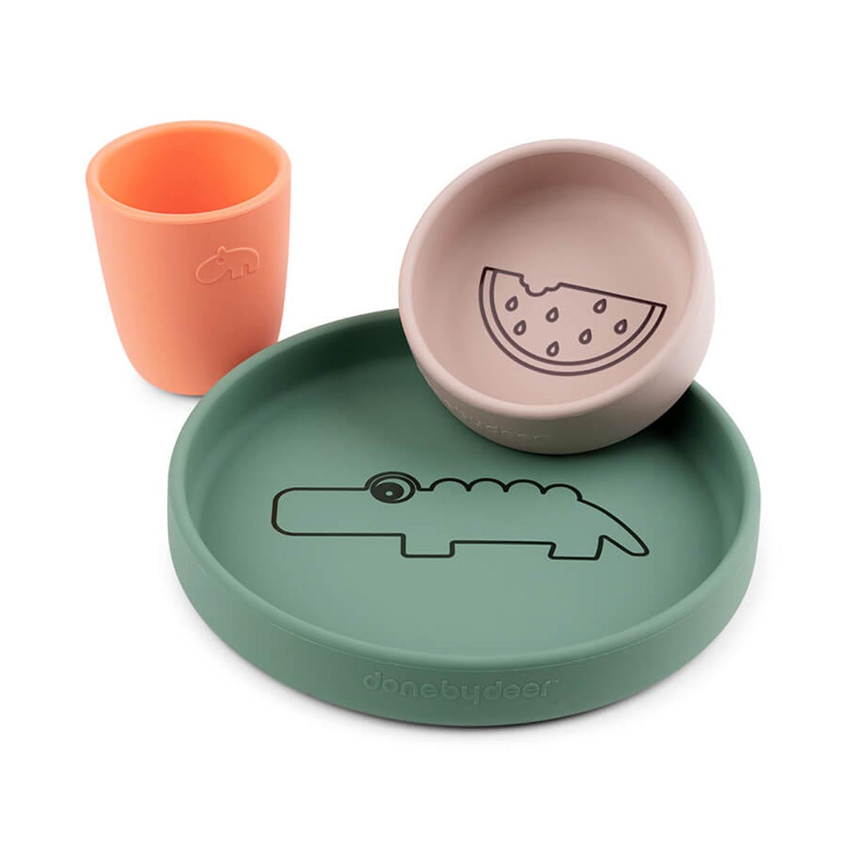 Silicone Dinner Set Croco Colour Mix - OUTLET CLEARANCE