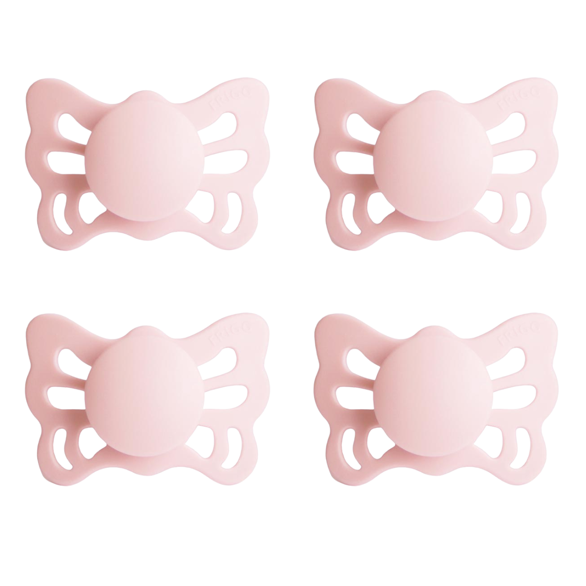 FRIGG Butterfly Pacifier 4 Pack Silicone 0-6months Pink