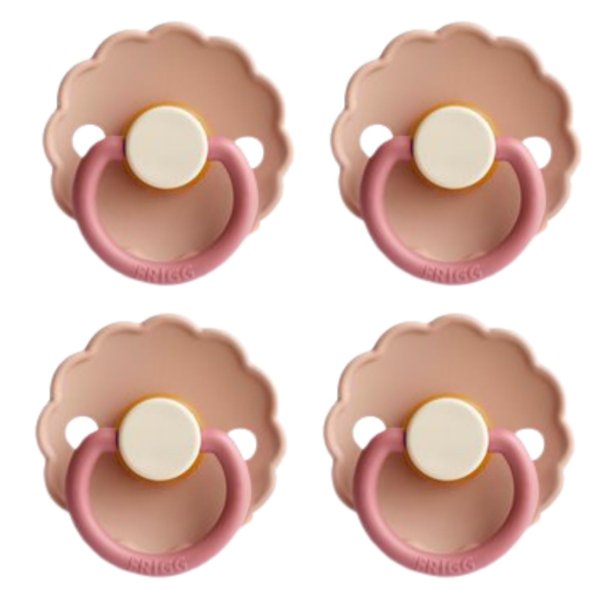 FRIGG Daisy Pacifier 4 Pack Latex 0-6 months Peony