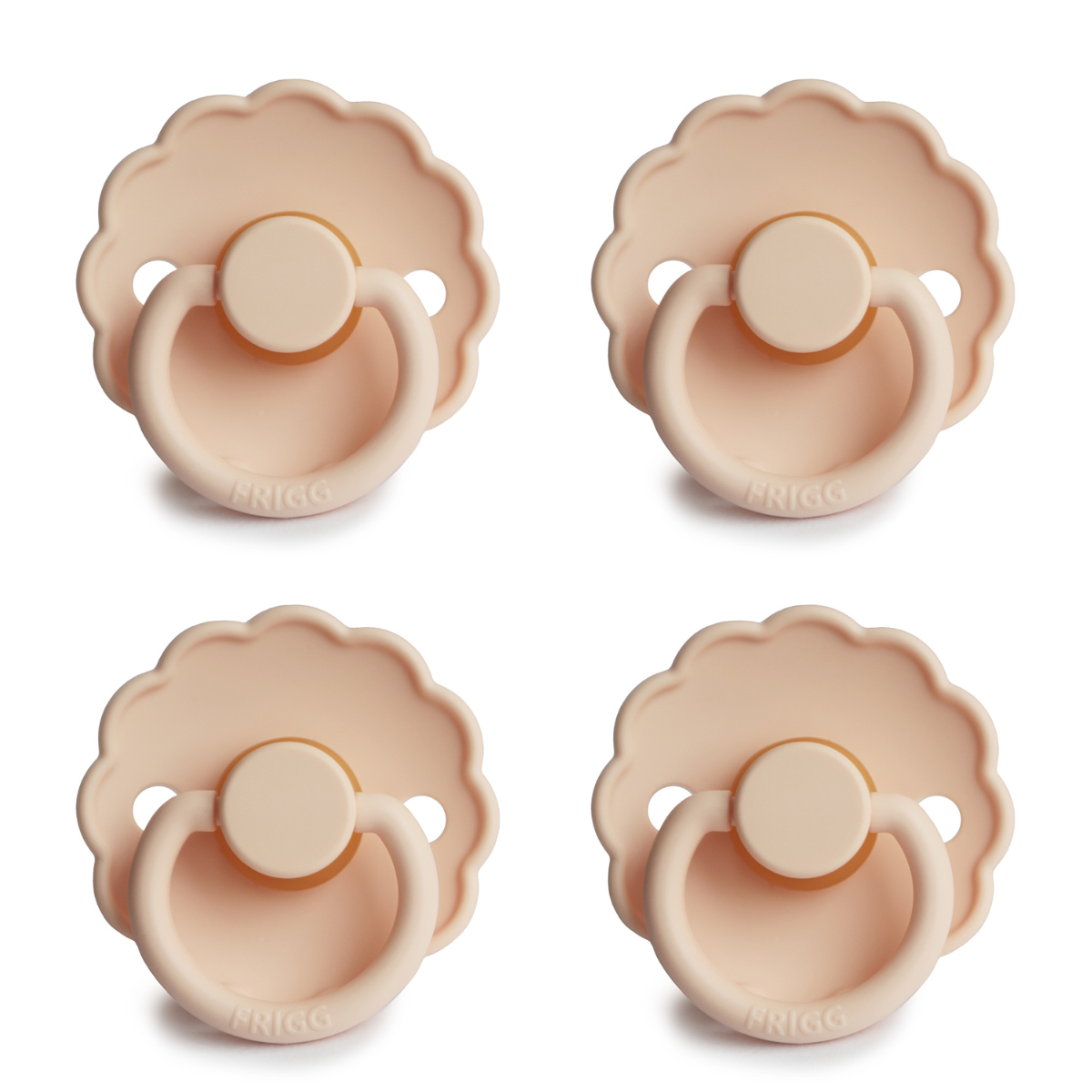 FRIGG Daisy Pacifier 4 Pack Latex 6-18 months Pink Cream