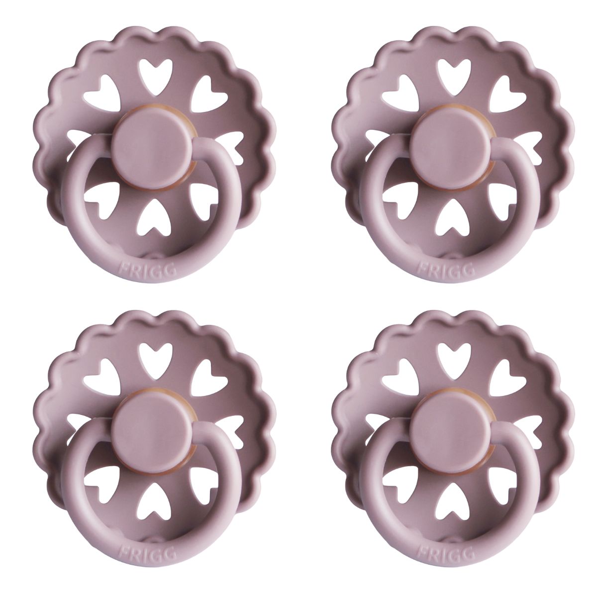FRIGG Fairytale Pacifier 4 Pack Latex 0-6 months Twilight Mauve