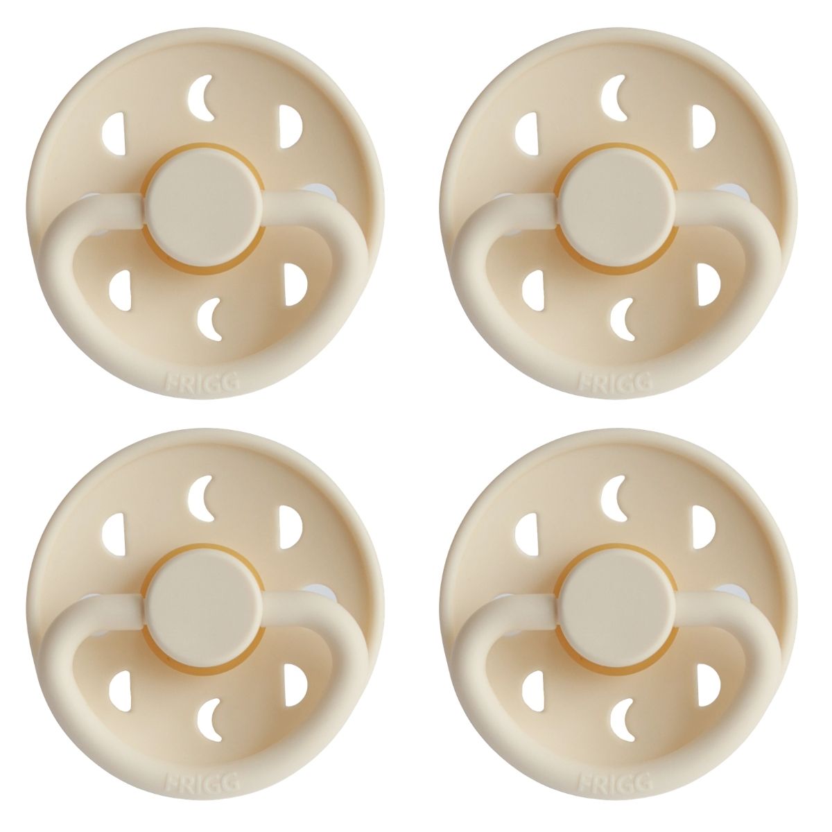 FRIGG Moon Pacifier 4 Pack Latex 0-6 months Cream