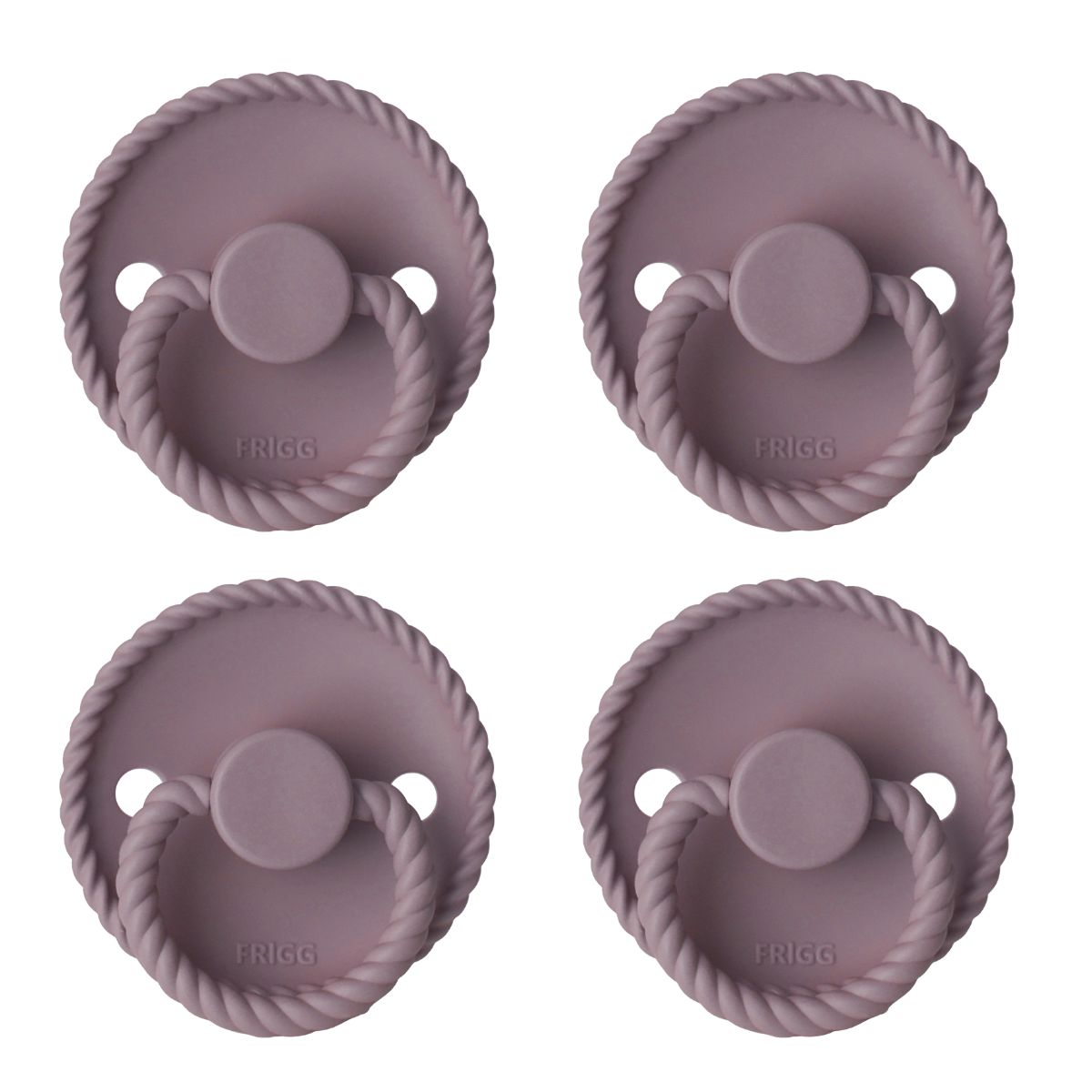 FRIGG Rope Pacifier 4 Pack Latex 6-18 months Twilight Mauve