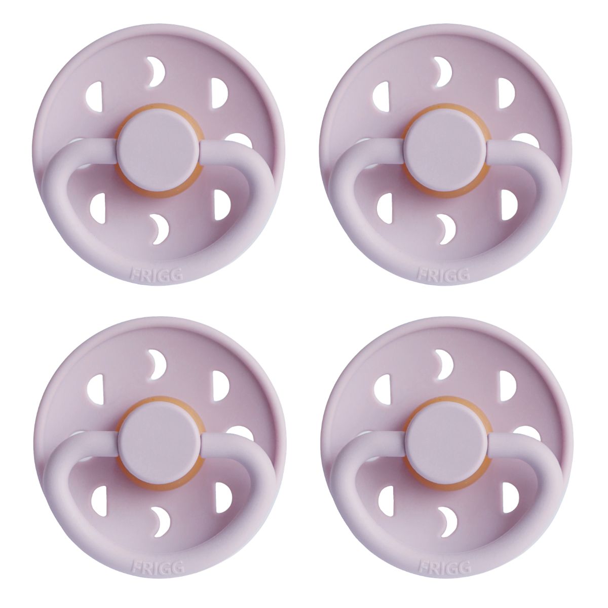 FRIGG Moon Pacifier 4 Pack Latex 0-6 months Soft Lilac