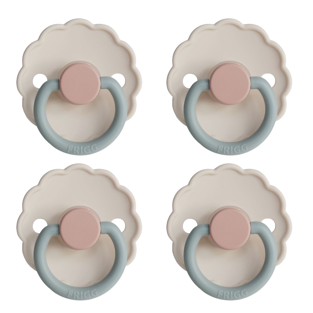 FRIGG Daisy Pacifier 4 Pack Latex 6-18 months Cotton Candy