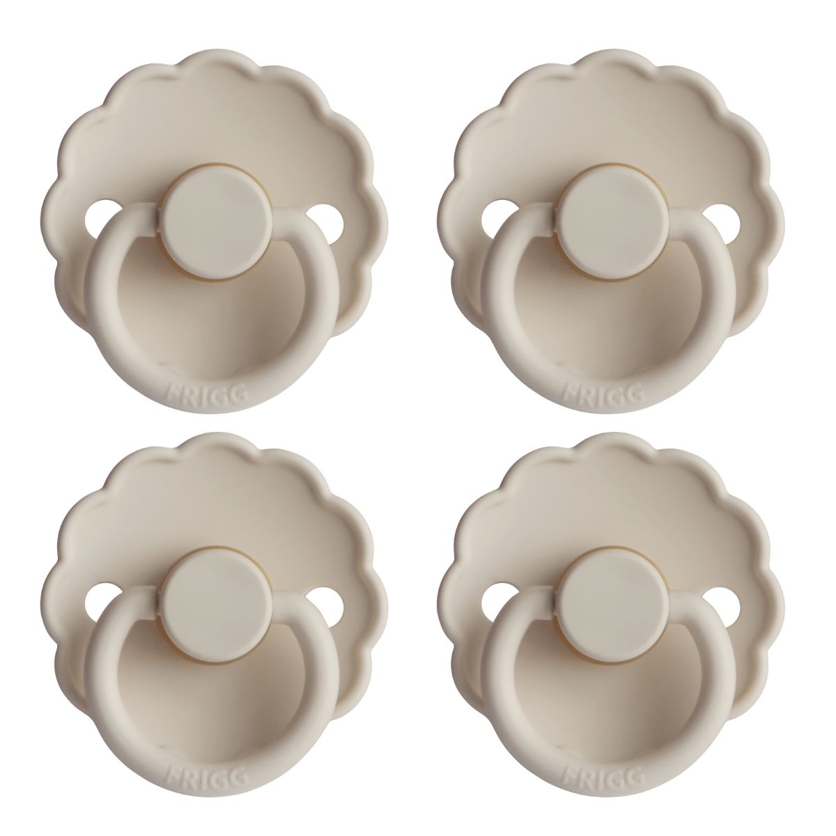 FRIGG Daisy Pacifier 4 Pack Latex 6-18 months Sand Stone