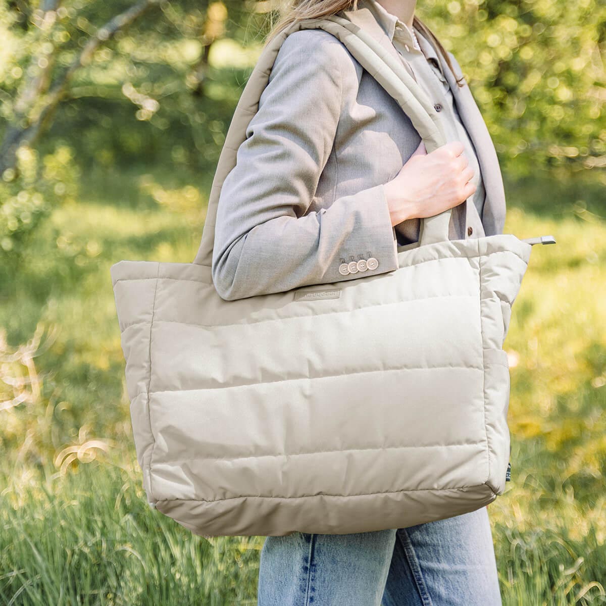 Done by Deer Qulited Changing Tote Sand