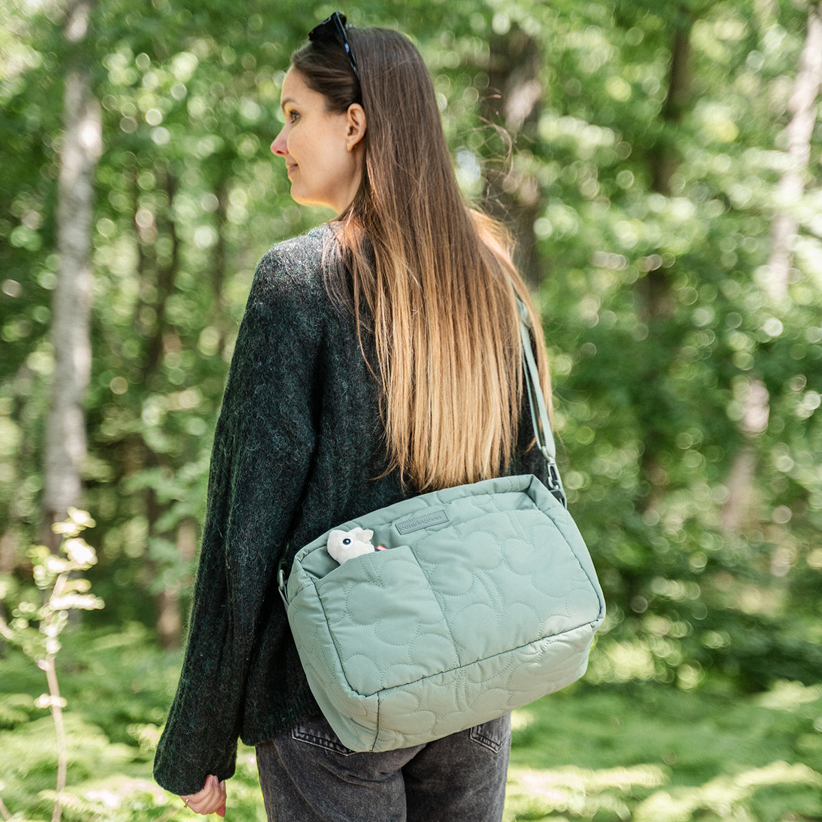 Done by Deer Quilted Stroller Bag Green EXPO STOCK - NEW