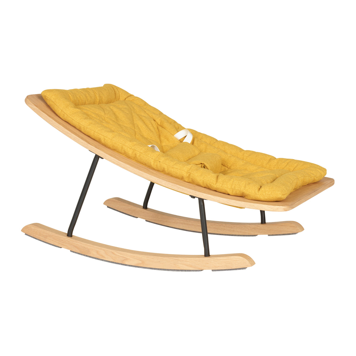Quax Rocking Baby Bouncer - Saffron/WALNUT SHOWROOM CLEARANCE