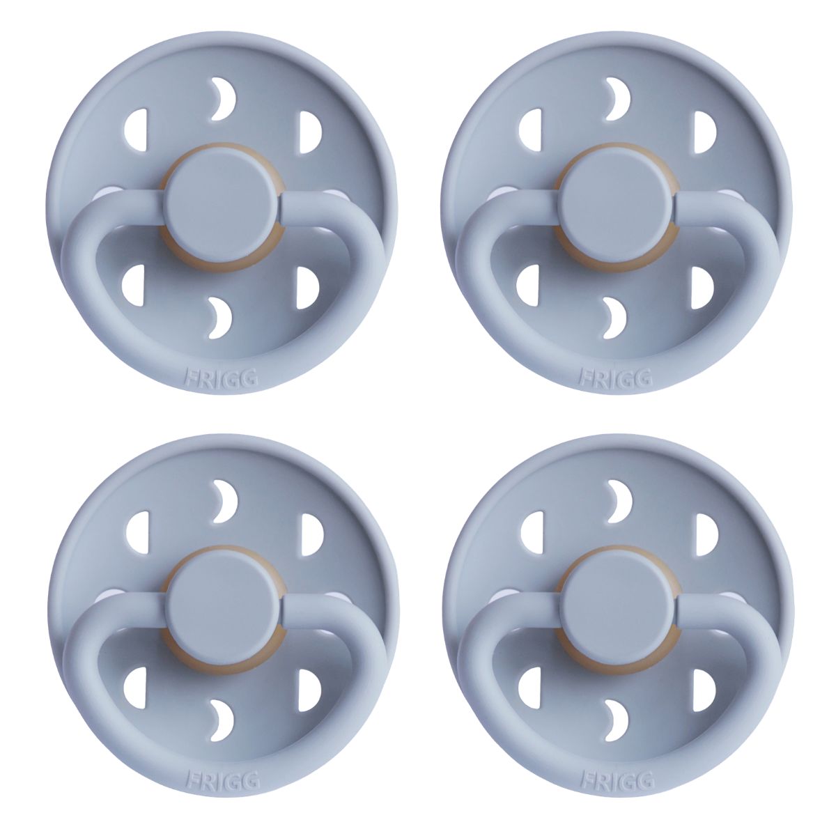 FRIGG Moon Pacifier 4 Pack Latex 6-18 months Powder Blue