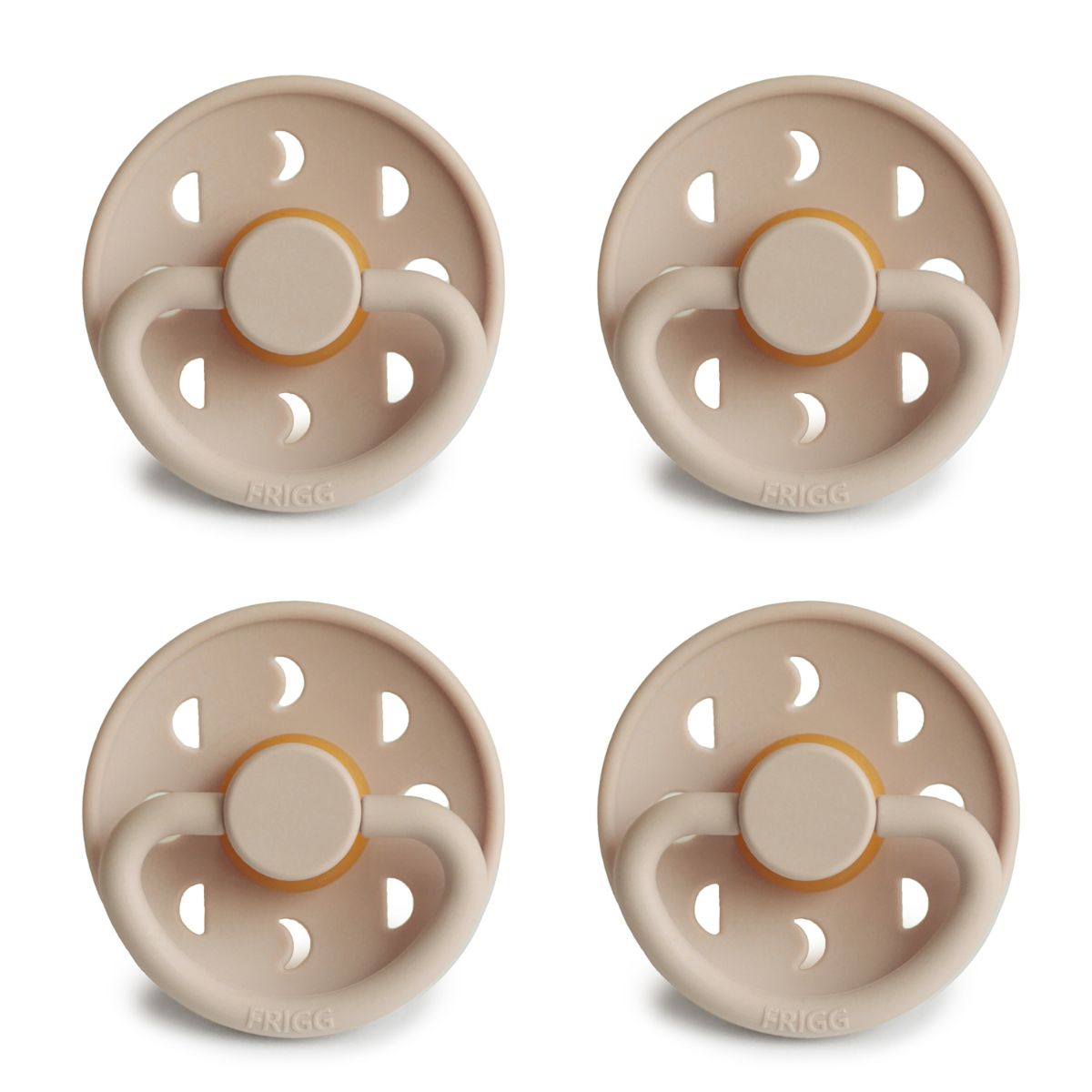 FRIGG Moon Pacifier 4 Pack Latex 6-18 months Croissant