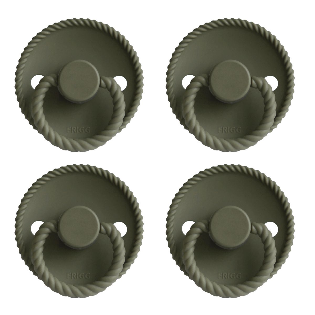 FRIGG Rope Pacifier 4 Pack Silicone 6-18 months Olive