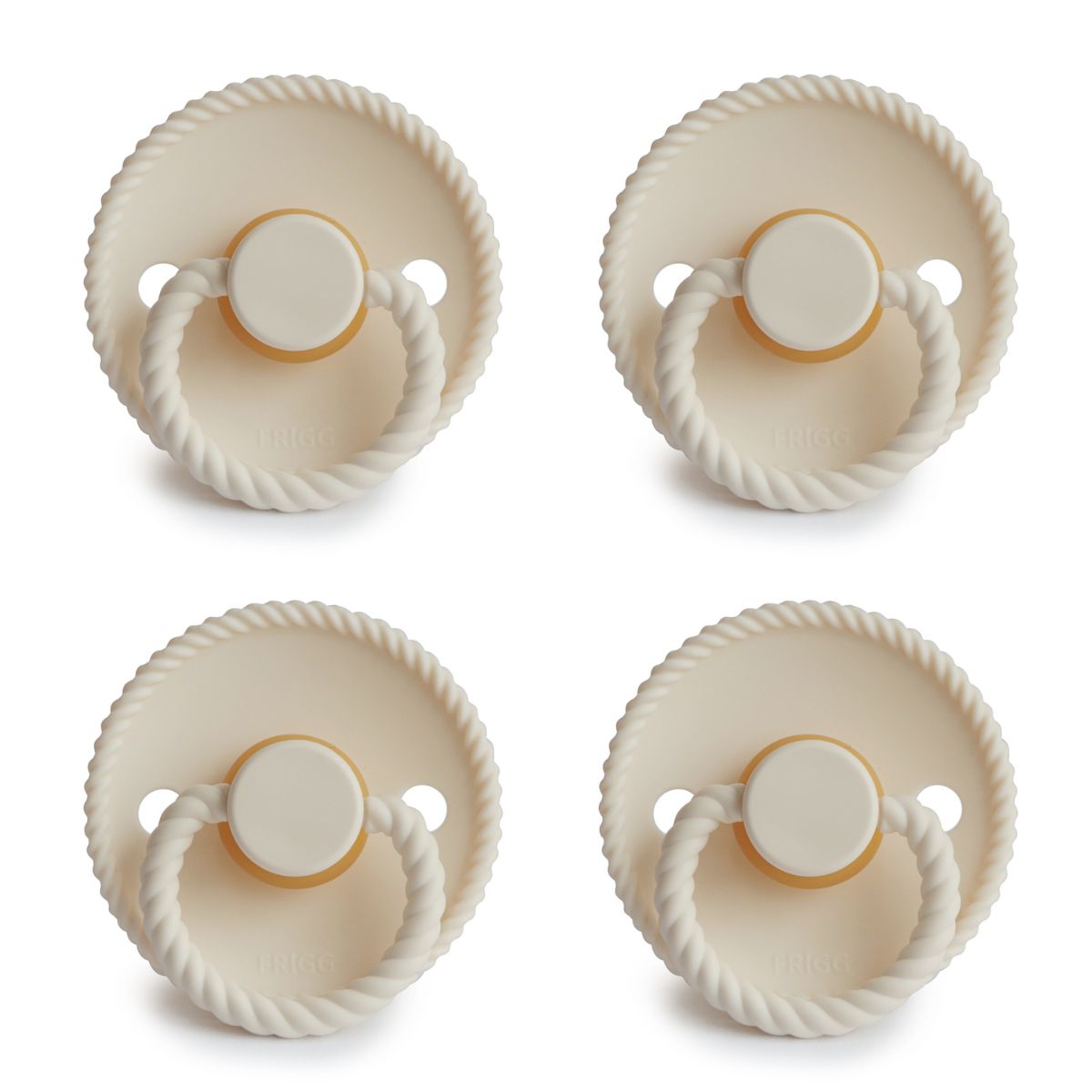 FRIGG Rope Pacifier 4 Pack Latex 0-6 months Cream