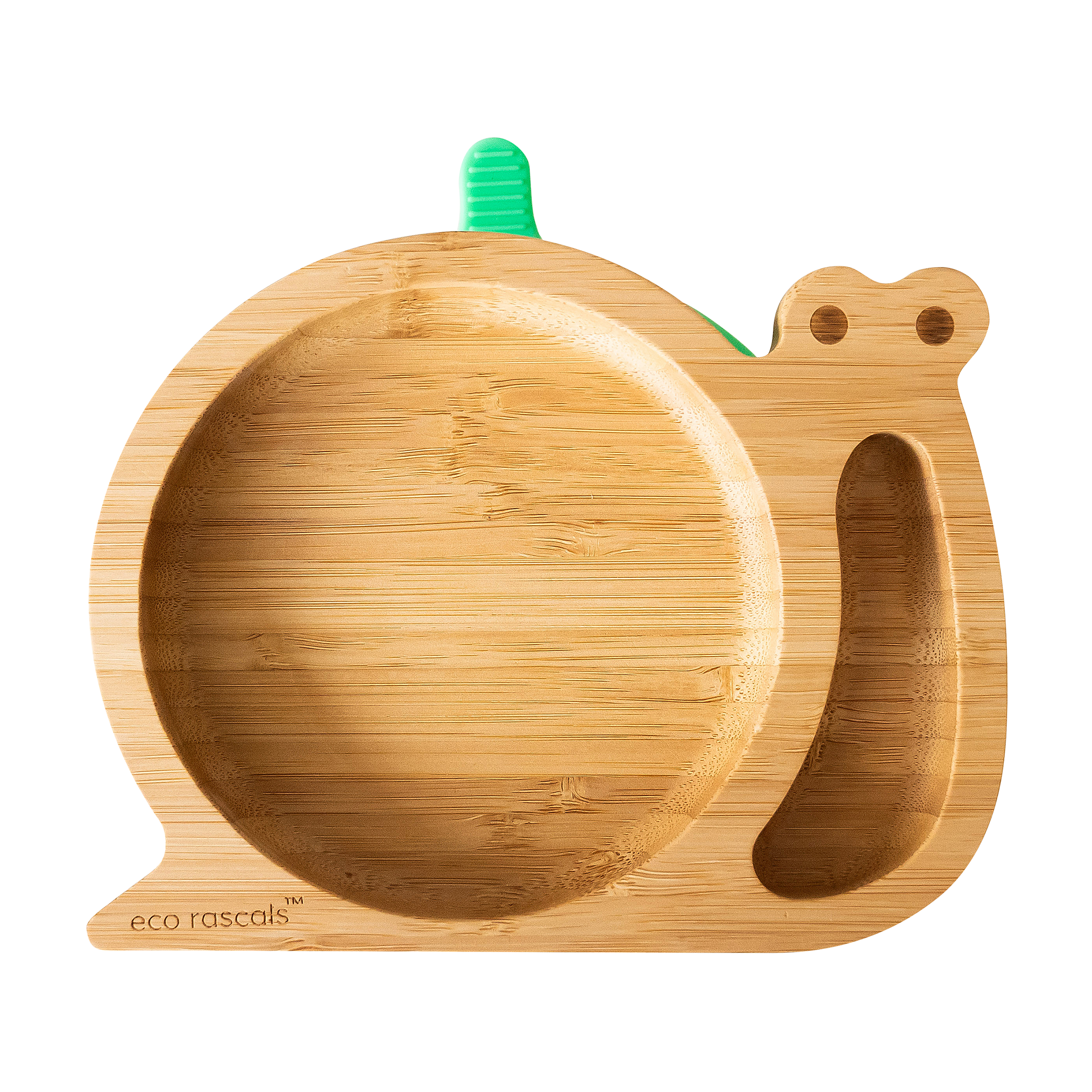 Eco Rascals Organic Bamboo Plate Snail - Green DISPLAY CLEARANCE