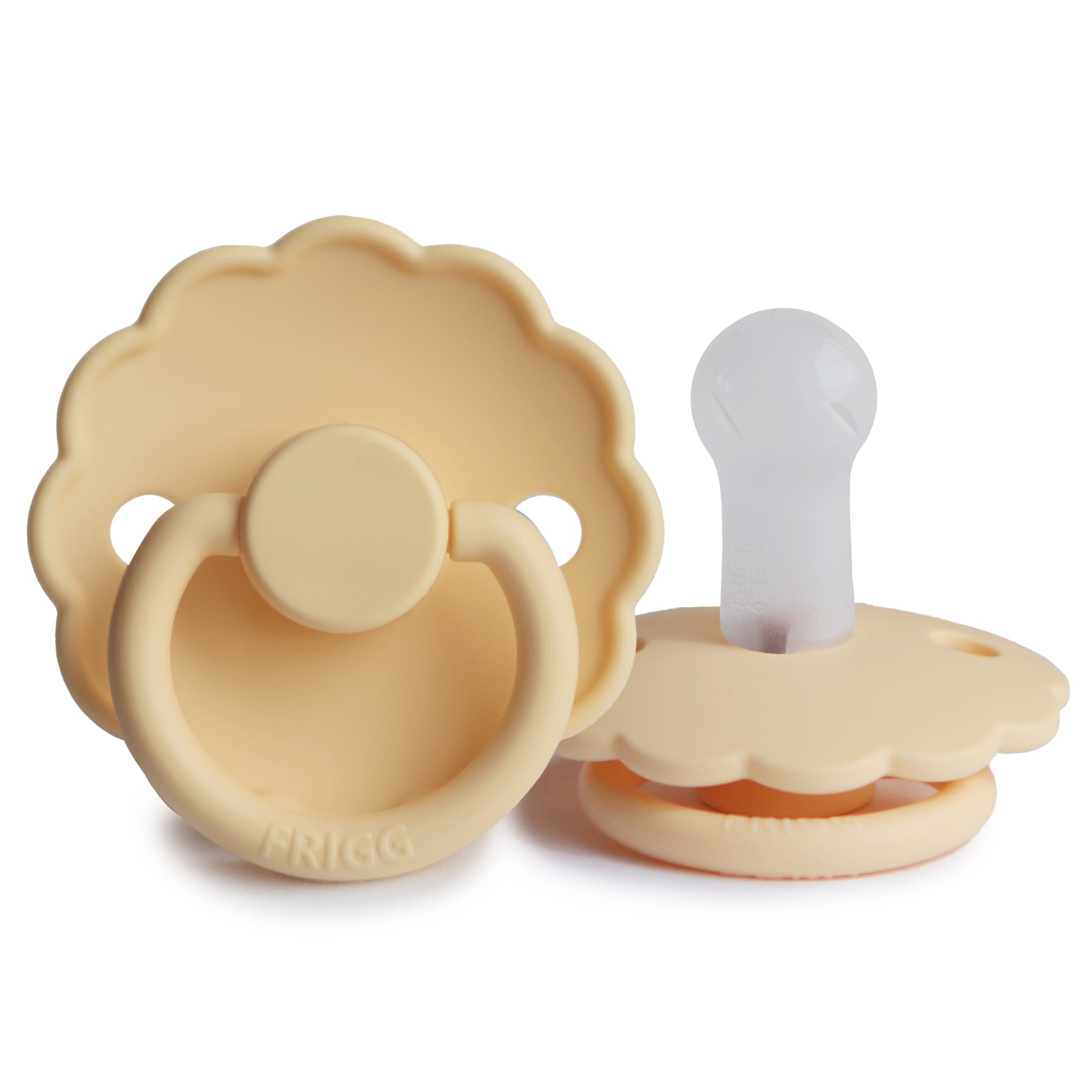 FRIGG Daisy Pacifier 4 Pack Silicone 6-18 months Pale Daffodil