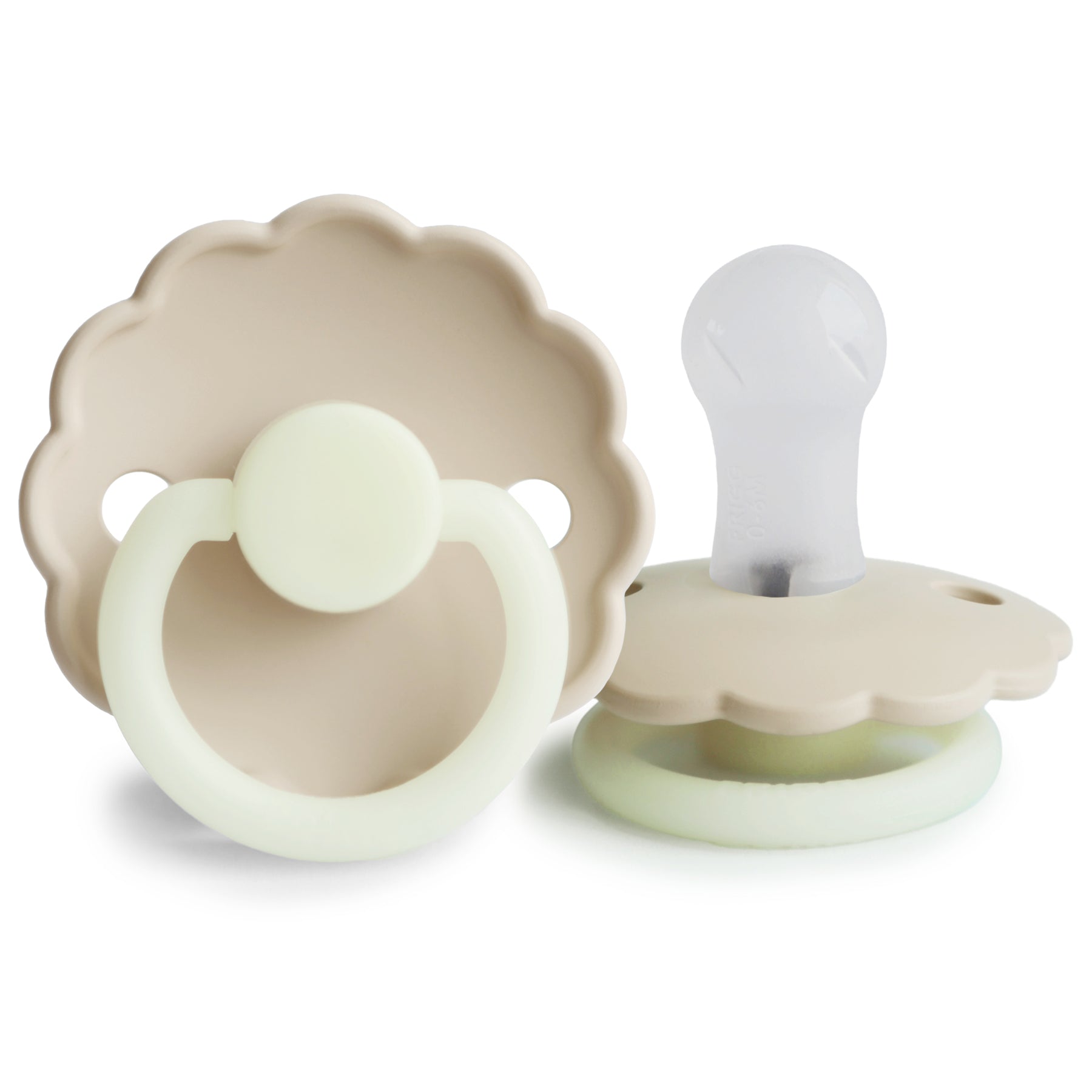 FRIGG Daisy Pacifier 4 Pack Silicone 0-6months Cream Night