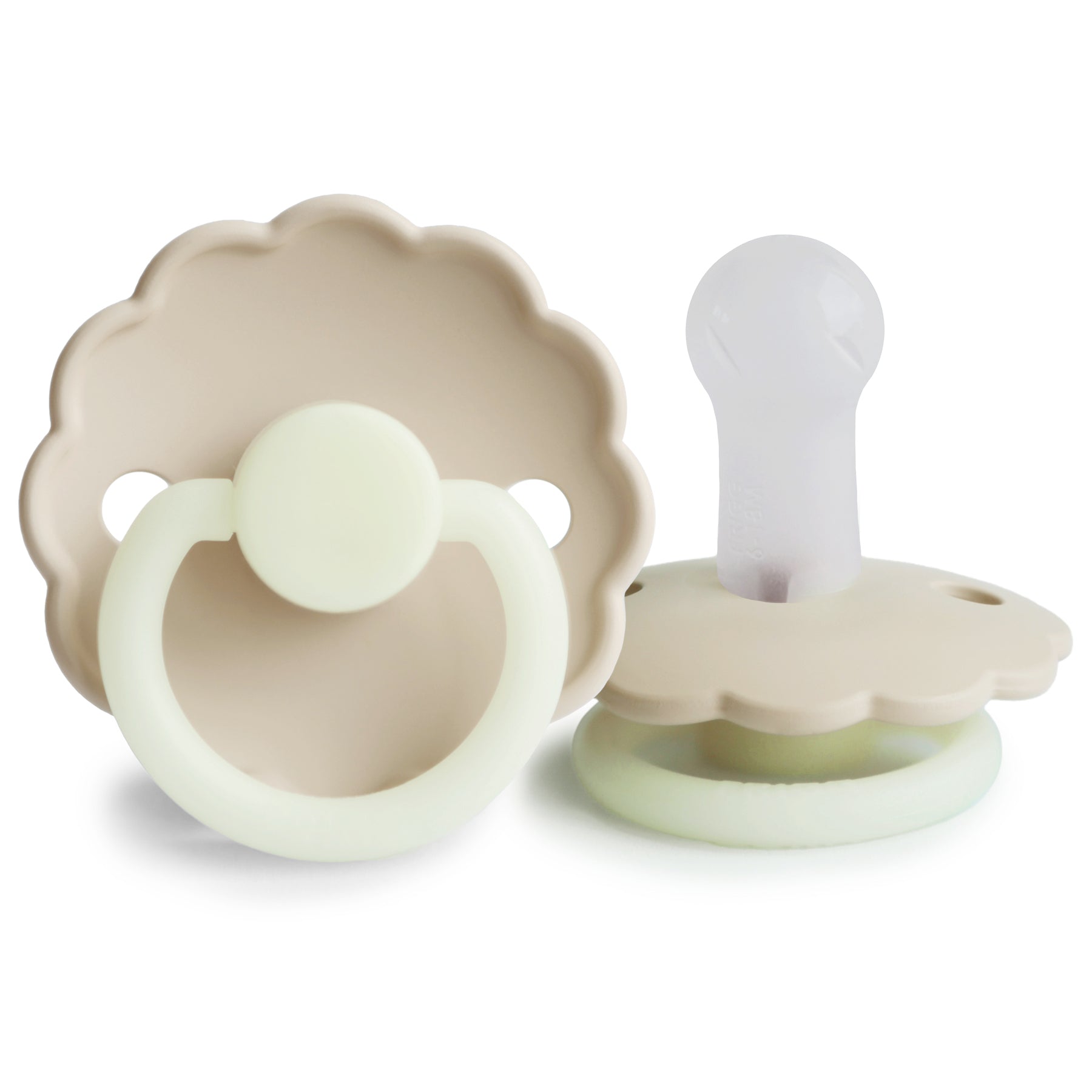 FRIGG Daisy Pacifier 4 Pack Silicone 6-18 months Cream Night