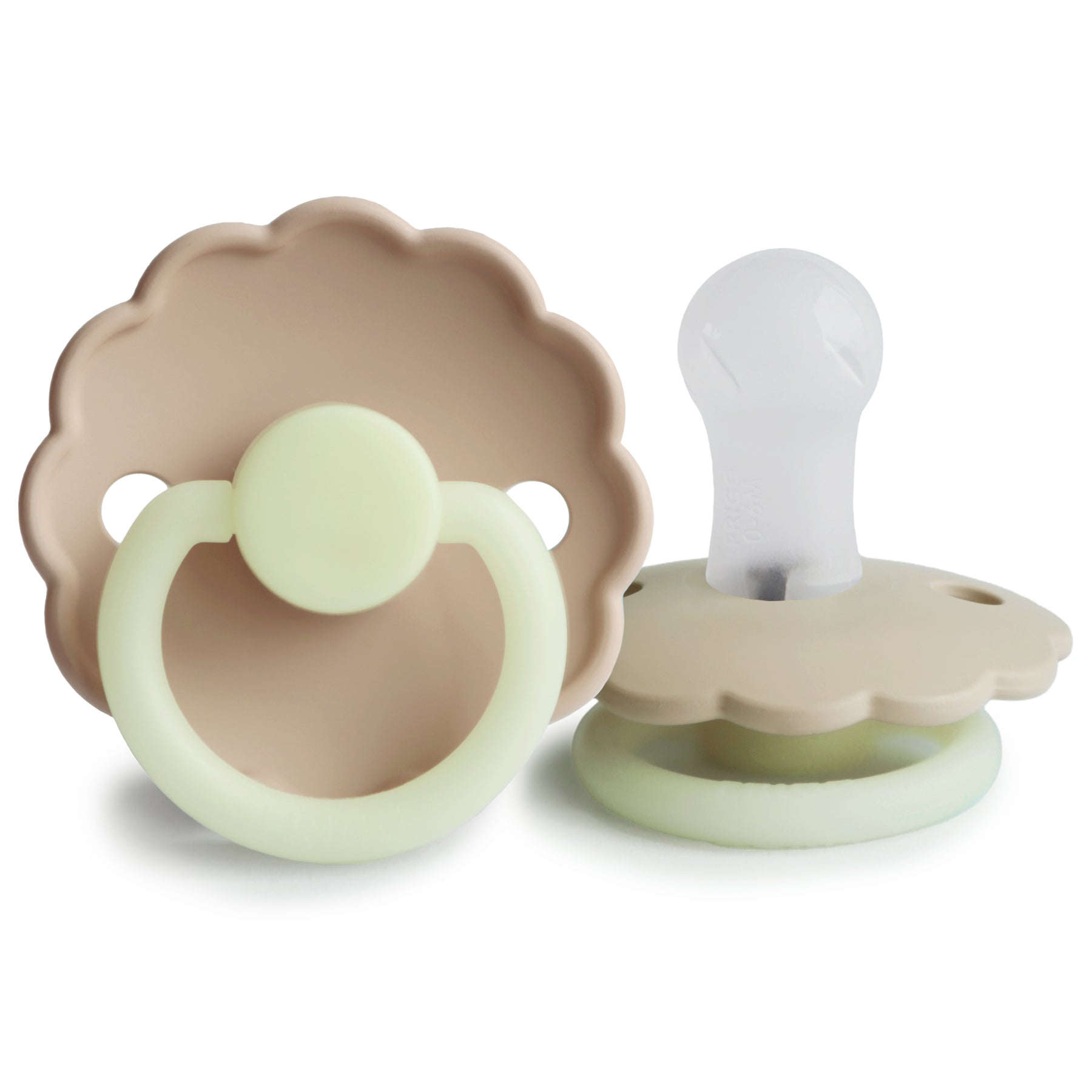 FRIGG Daisy Pacifier 4 Pack Silicone 0-6months Croissant Night